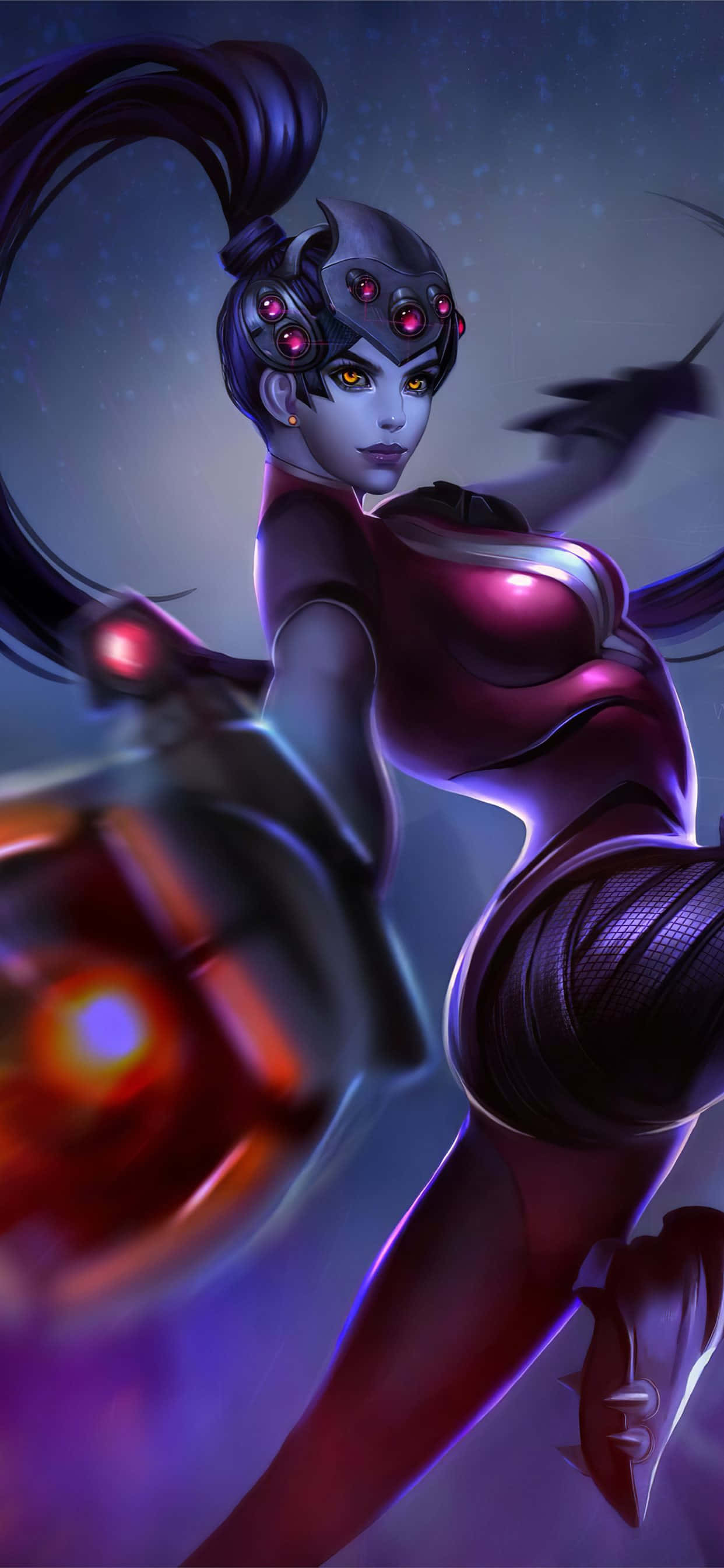 iPhone Xs Max Overwatch -taustakuva Widowmaker aseella Taustakuvat