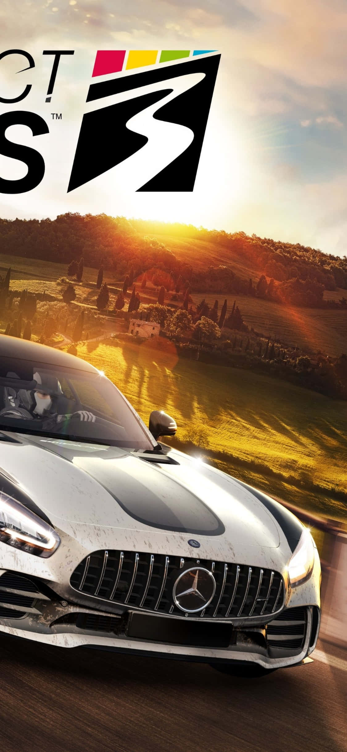 iPhone XS Max Project Cars 2 - pelin nimijuliste Mercedes Benz -tausta Taustakuvat