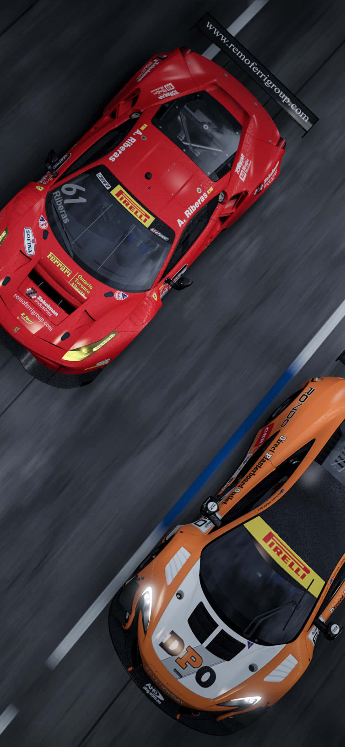iPhone XS Max Project Cars 2 punainen ja oranssi kilpa-auto -tausta Taustakuvat