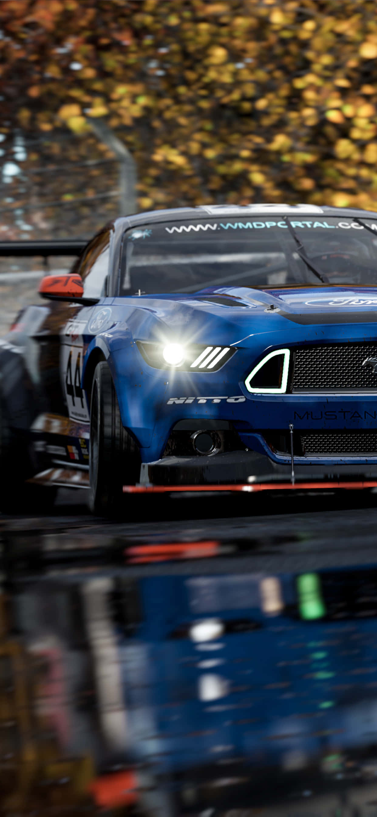 iPhone XS Max Project Cars 2 sininen 2018 Ford Mustang -tausta Taustakuvat