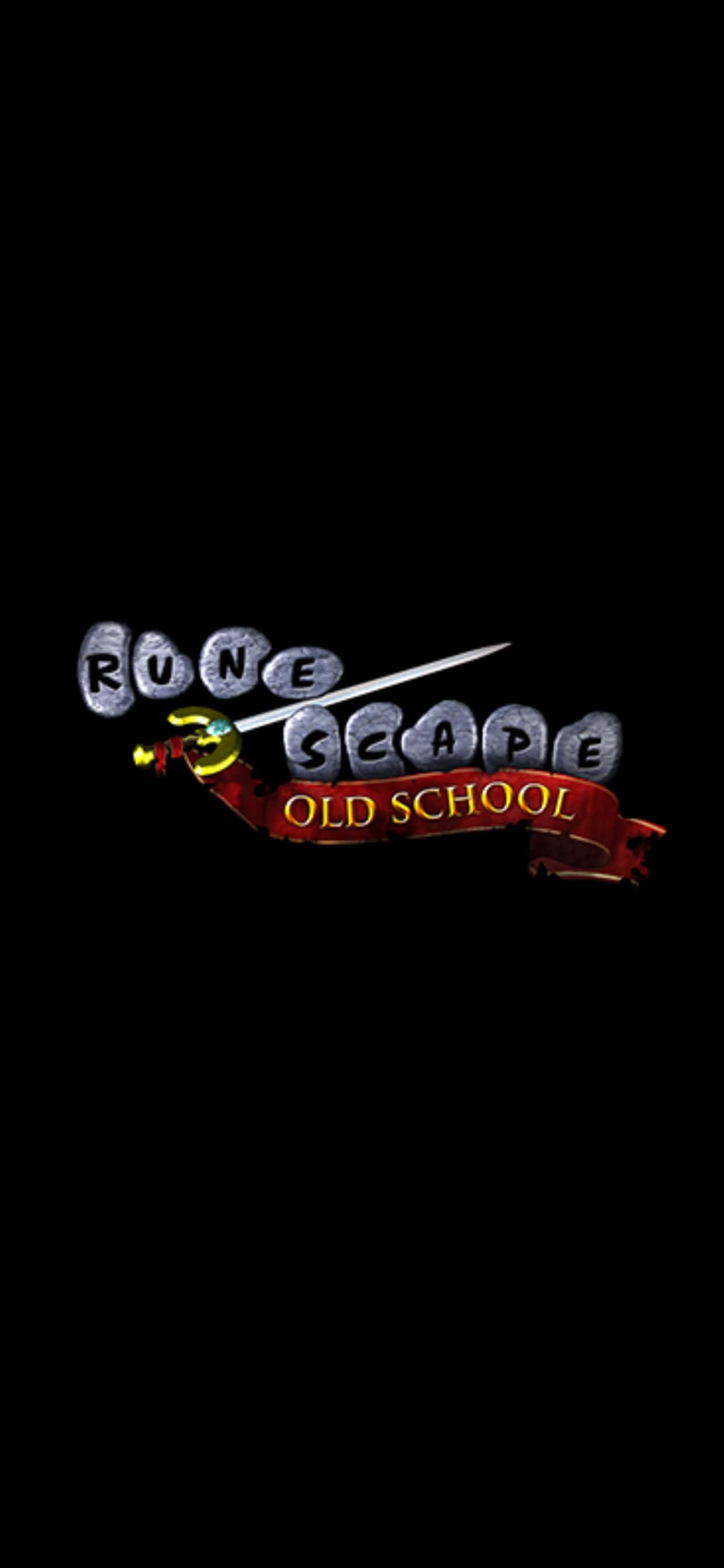 iPhone Xs Max Runescape Oldschool -logo mustalla taustalla Taustakuvat