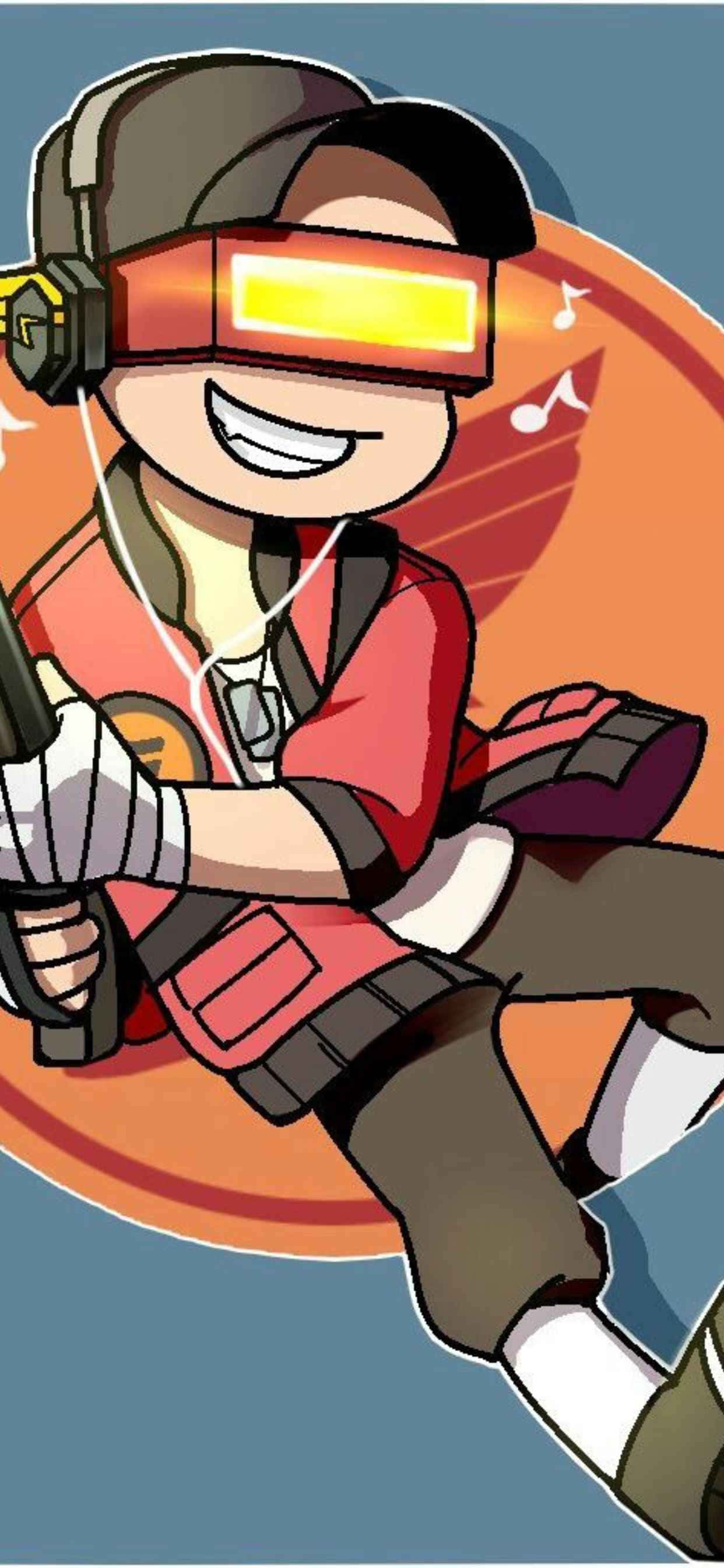 iPhone Xs Max Team Fortress 2 Animoitu Scout -taustakuva Taustakuvat