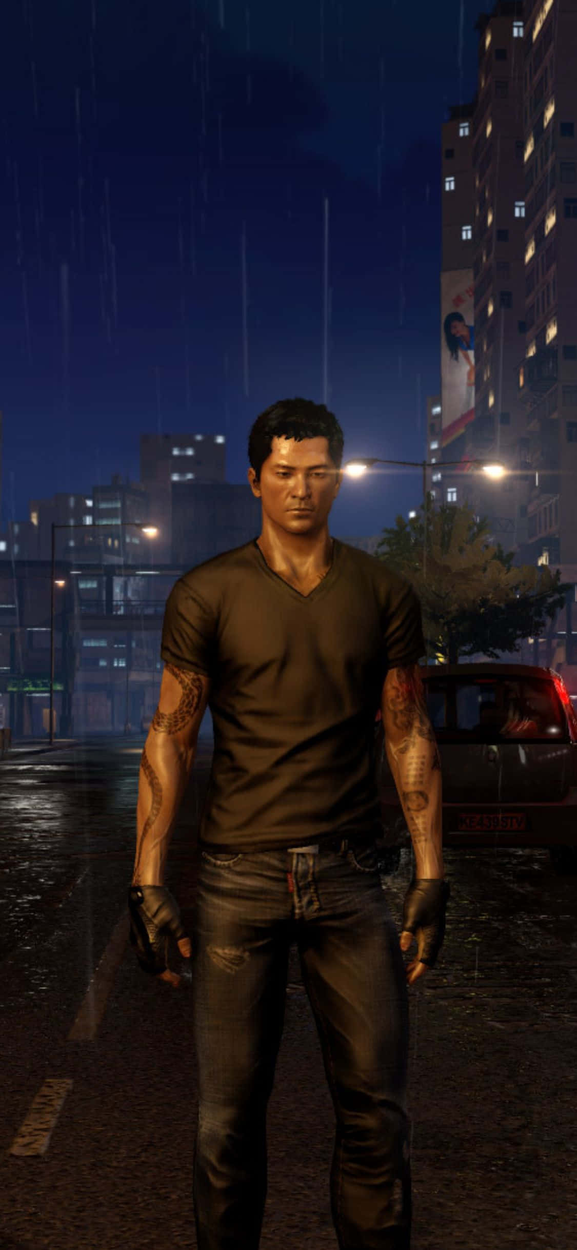 iPhone Xs Sleeping Dogs V-pääntie Sade Tausta Taustakuvat