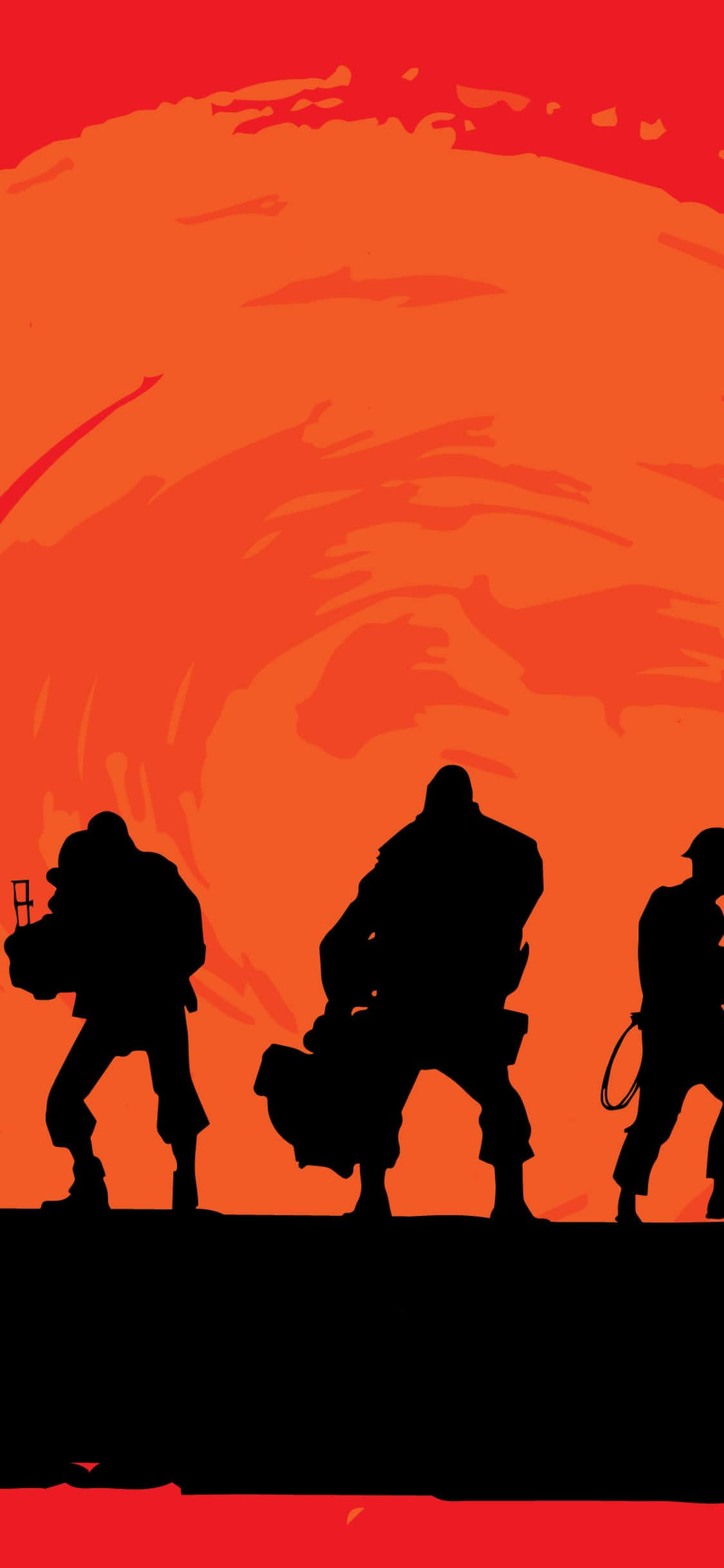 iPhone XS Team Fortress 2 Siluettikuvitus -taustakuva Taustakuvat