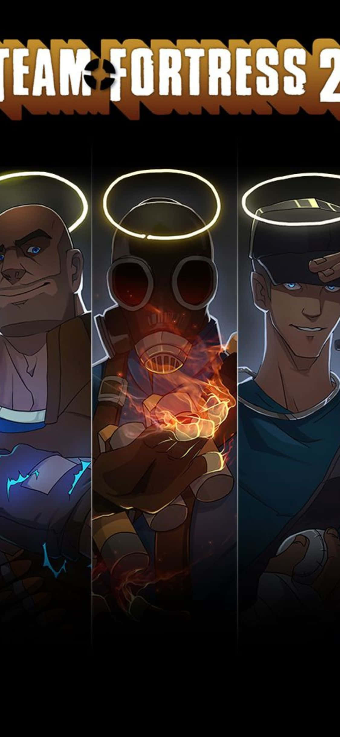 iPhone XS Team Fortress 2 -hahmojen montaasitaustakuva fanitaide Taustakuvat