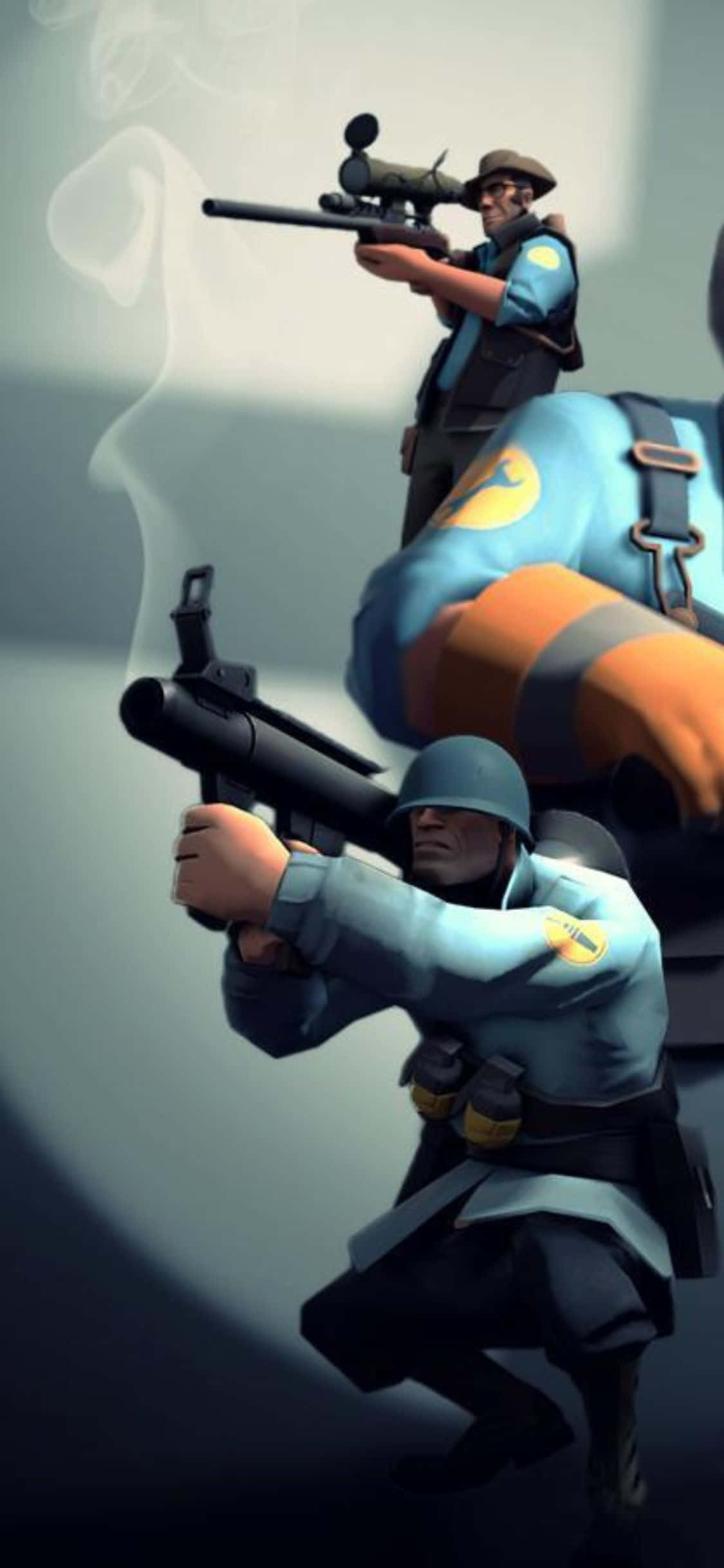 iPhone XS Team Fortress 2 -Hahmot Sinisissä Univormuissa -tausta Taustakuvat