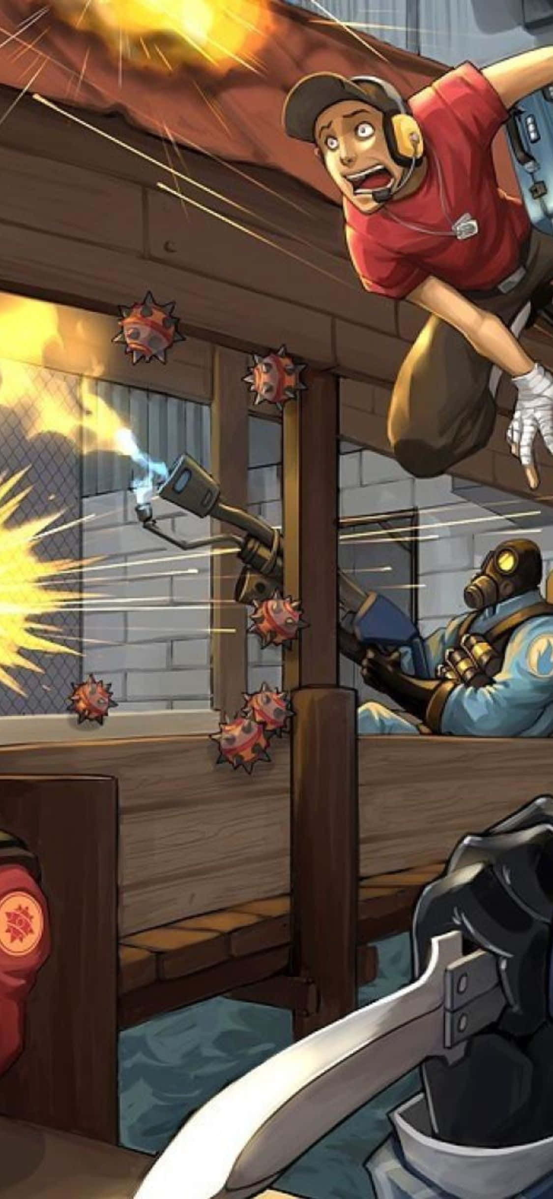 iPhone XS Team Fortress 2 Sarjakuvatyylinen Tausta Taustakuvat