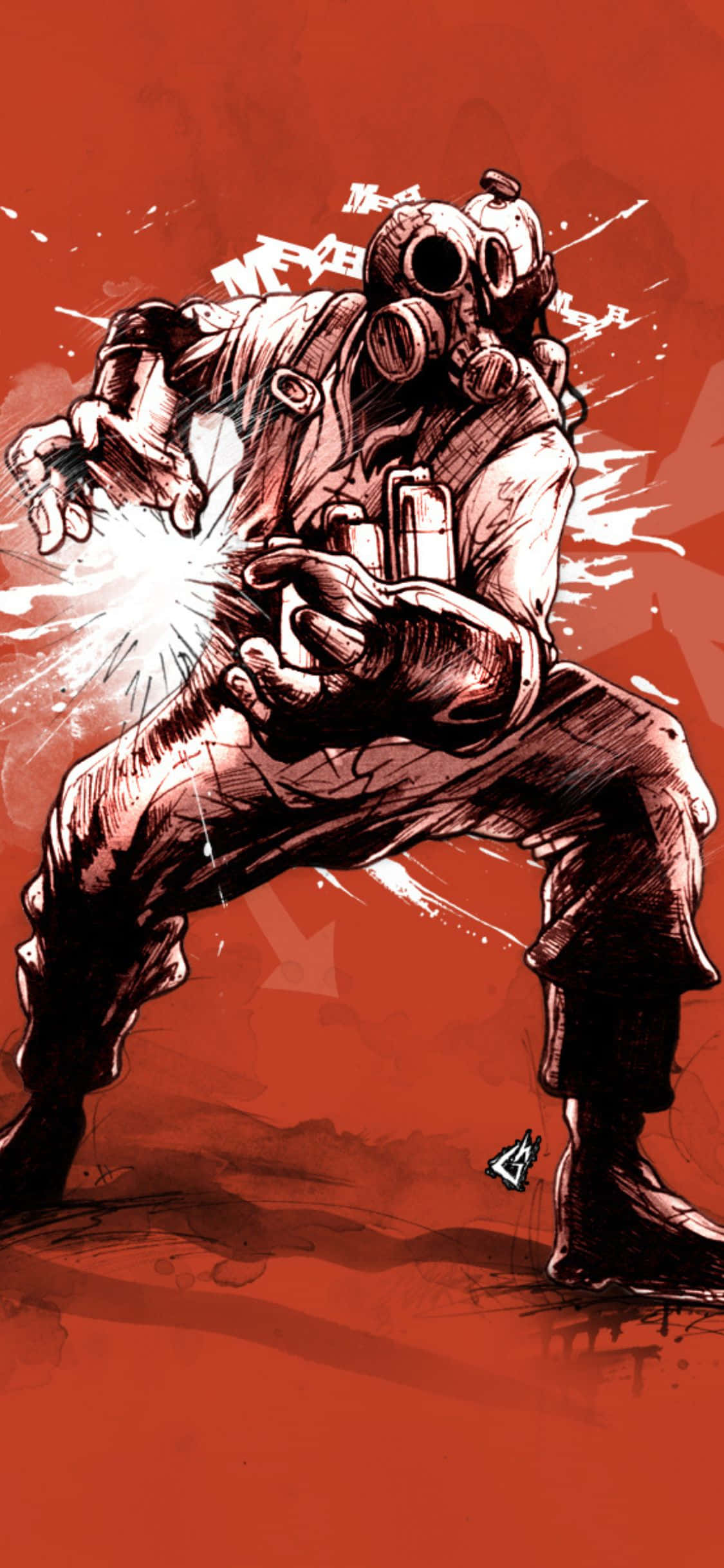 iPhone XS Team Fortress 2 Yksivärinen Pyro-taustataideteos Taustakuvat