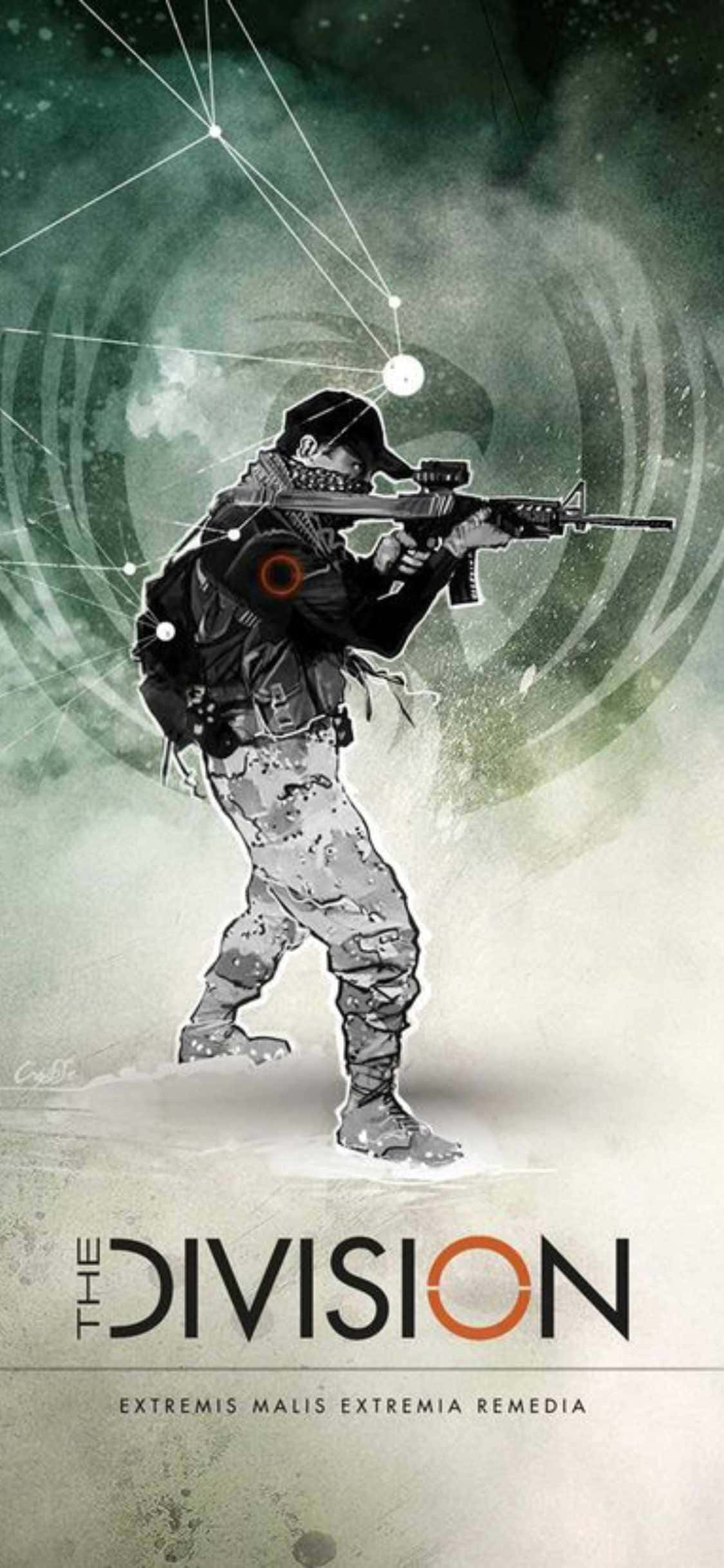 iPhone Xs The Division - Pelijulistetausta tähtäävällä miehellä Taustakuvat