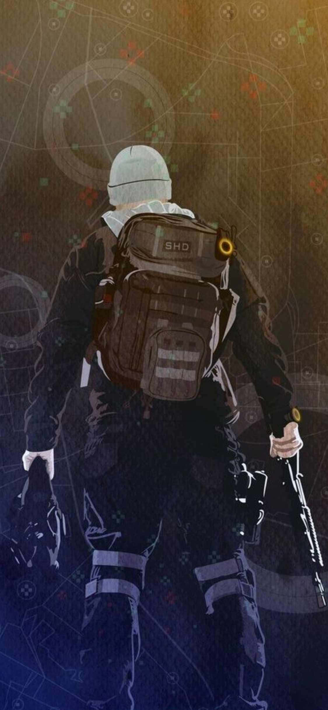iPhone Xs The Division -tausta mies repun kanssa Taustakuvat