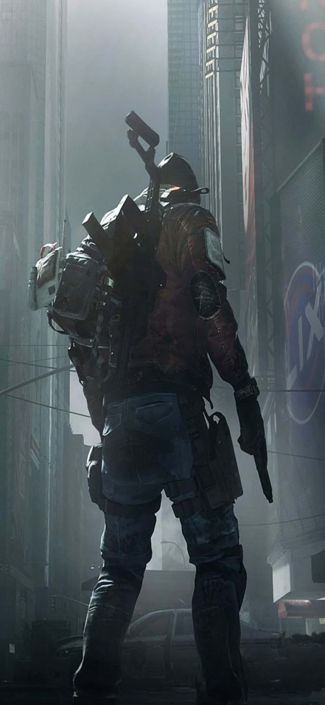 iPhone Xs The Division -tausta mies täydessä varustuksessa Taustakuvat