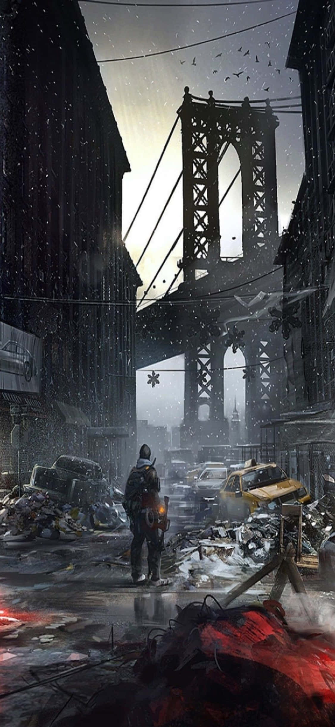 iPhone Xs The Division -tausta tuhoutunut New Yorkin katu Taustakuvat