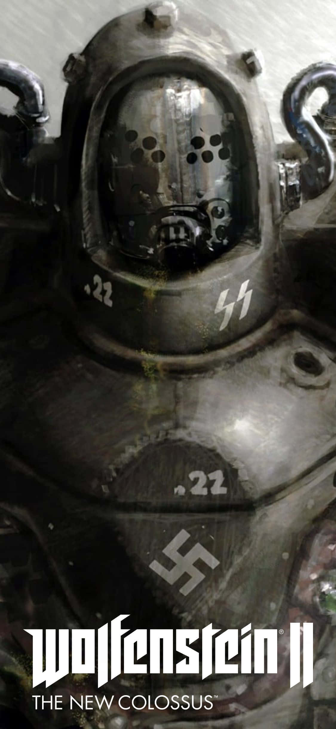 iPhone Xs Wolfenstein II -harmaa supersotilastausta Taustakuvat