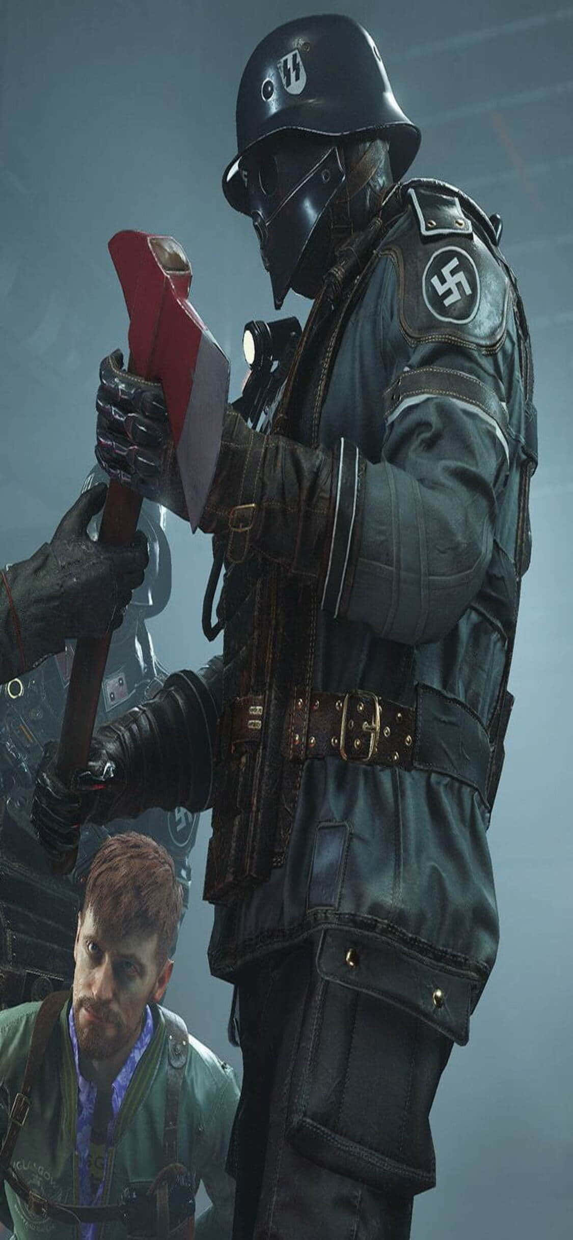 iPhone Xs Wolfenstein II Natsisotilas Kirves Tausta Taustakuvat
