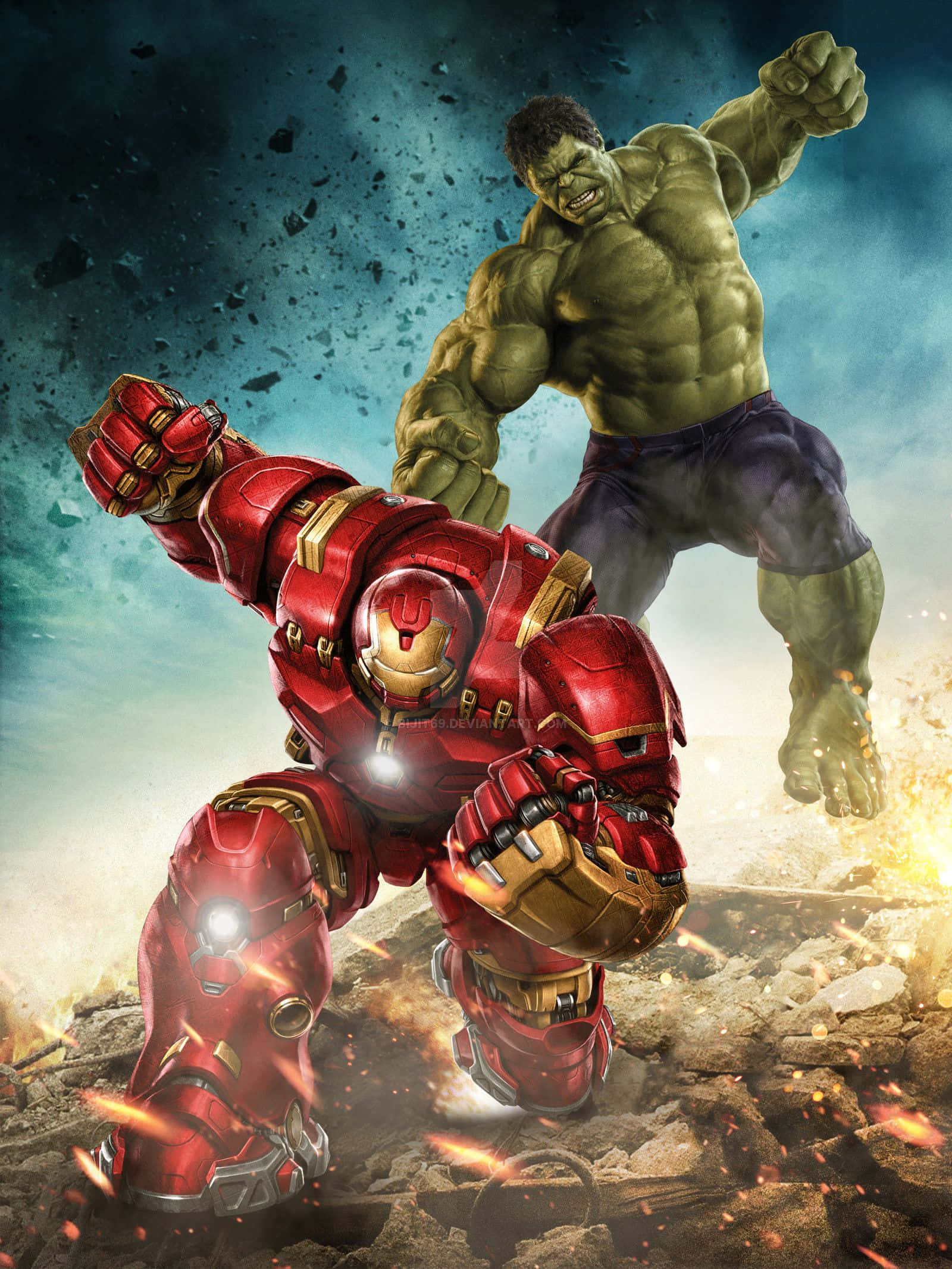 Iron Man ja Hulk kohtaavat eeppisessä taistelussa Taustakuvat