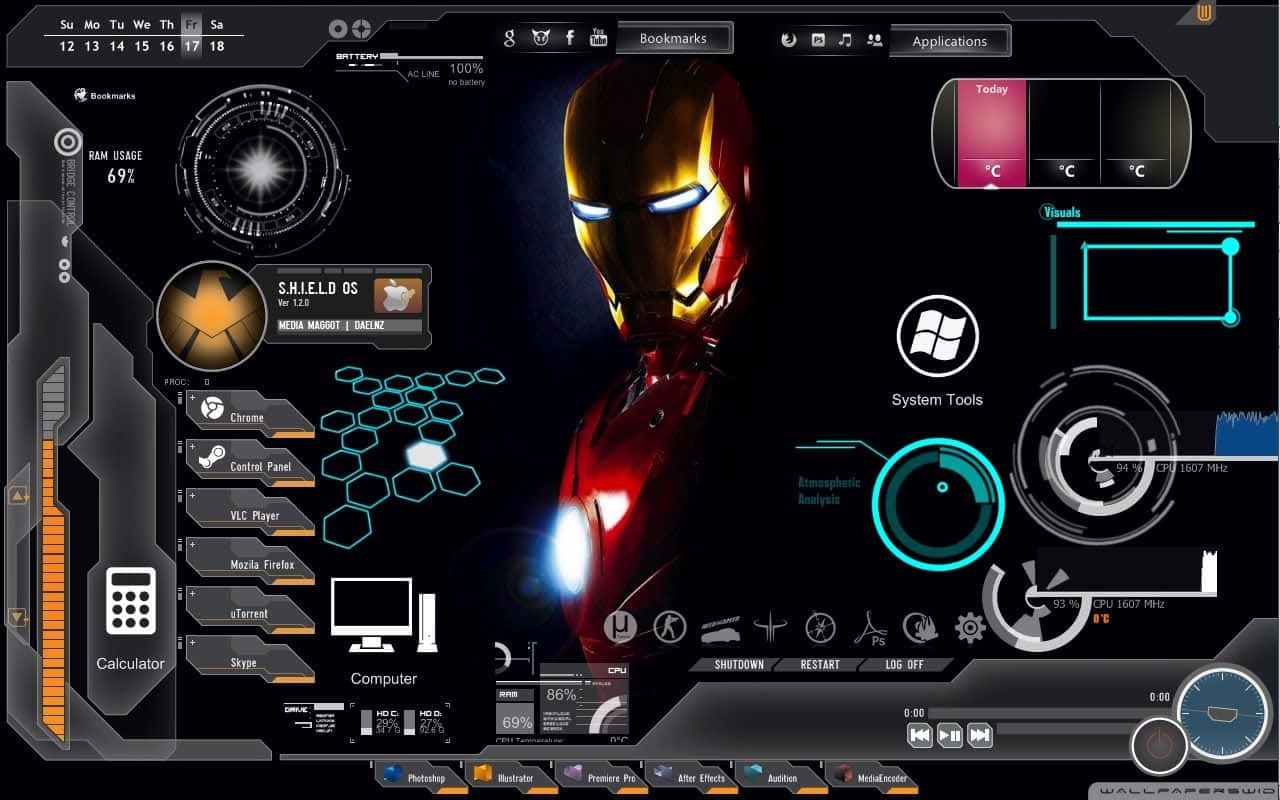 Iron Man Jarvis Työpöytä Taustakuvat