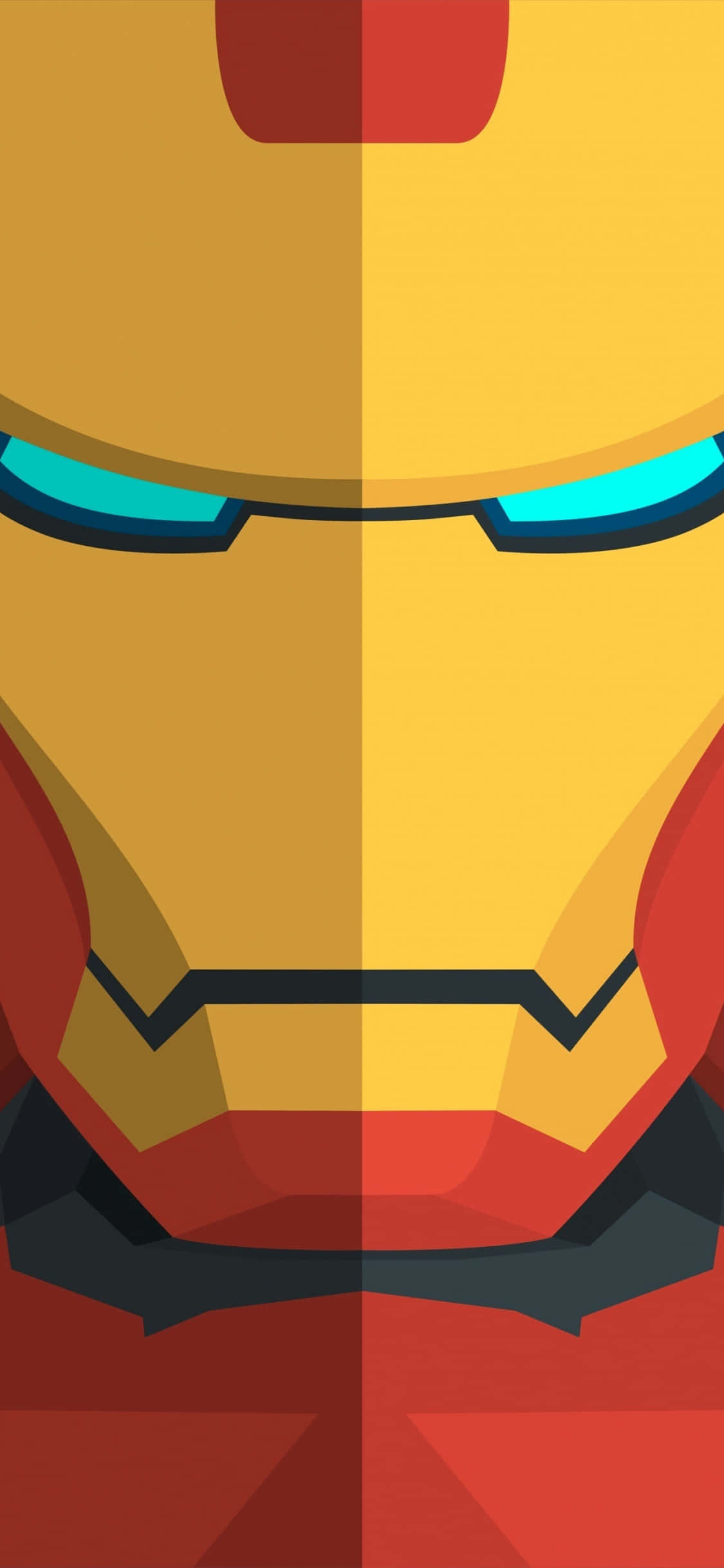Iron Manin kasvot punaisella ja keltaisella värillä Taustakuvat