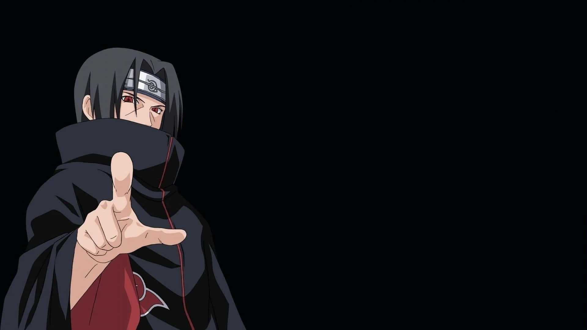 Itachi esteettinen etusormella osoittava hahmo mustalla taustalla Taustakuvat