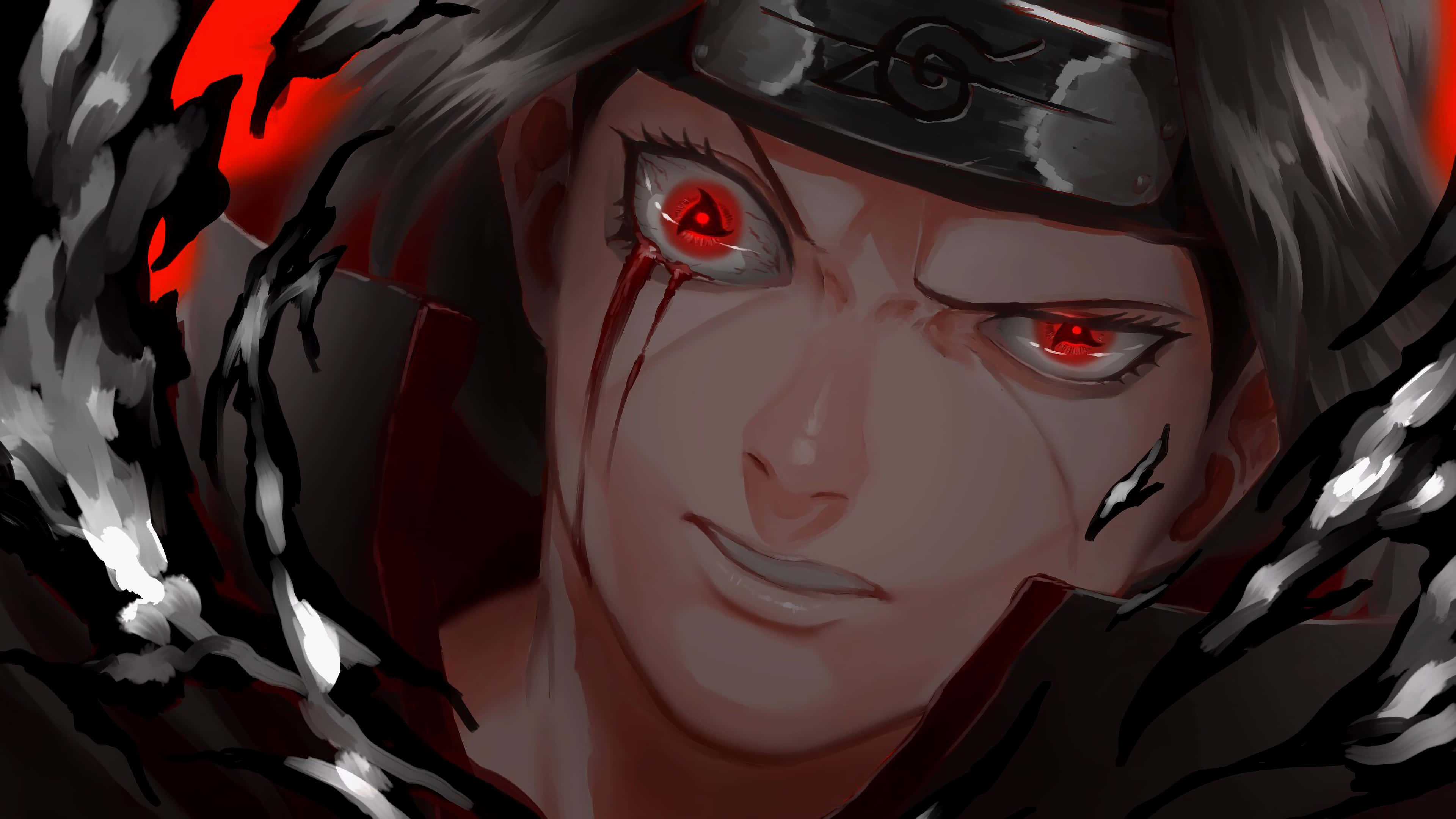 Itachi Mangekyou Sharingan epätasaiset silmät veri Taustakuvat