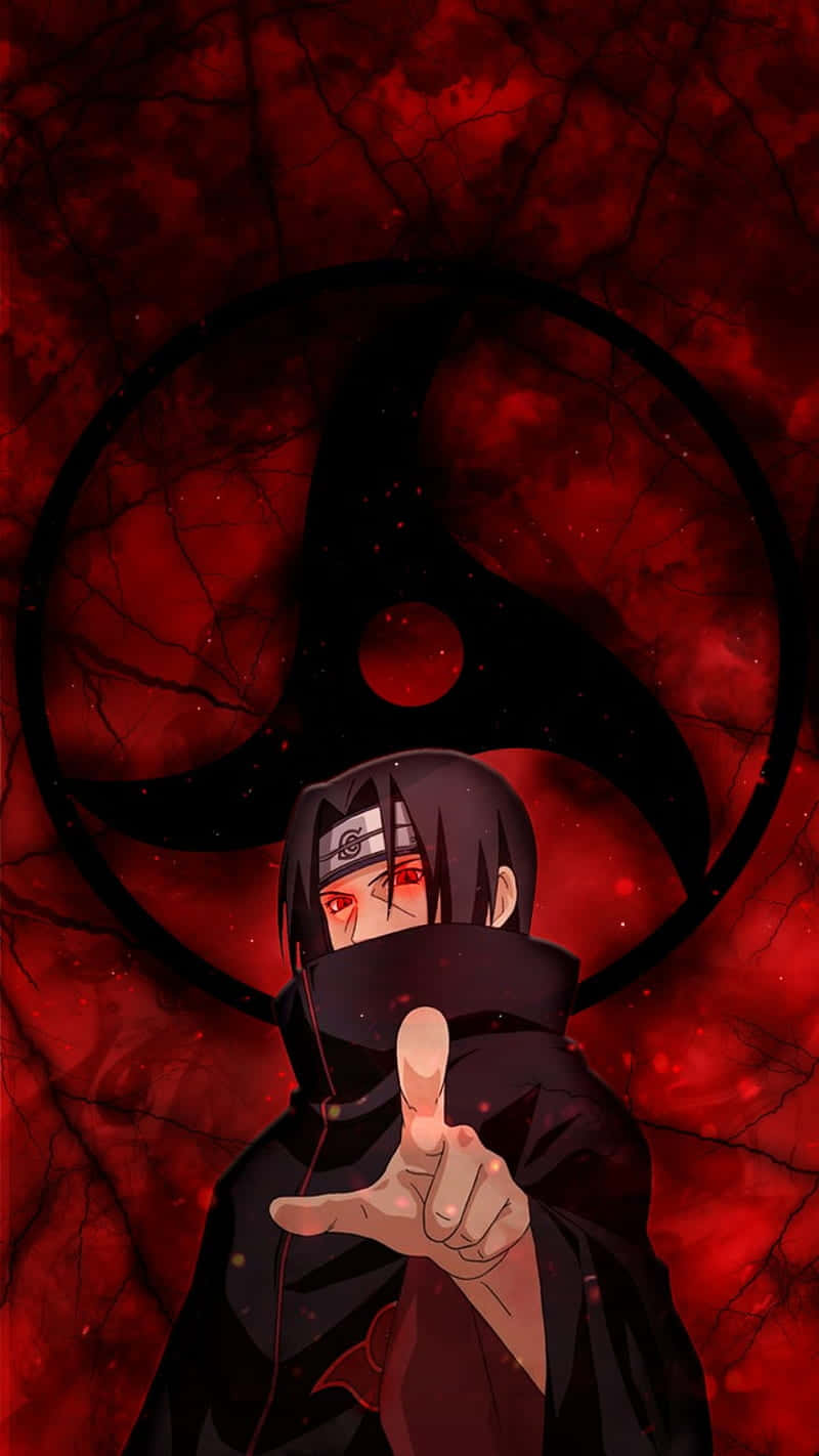 Itachi Mangekyou Sharingan osoittaa hehkuvin silmin Taustakuvat