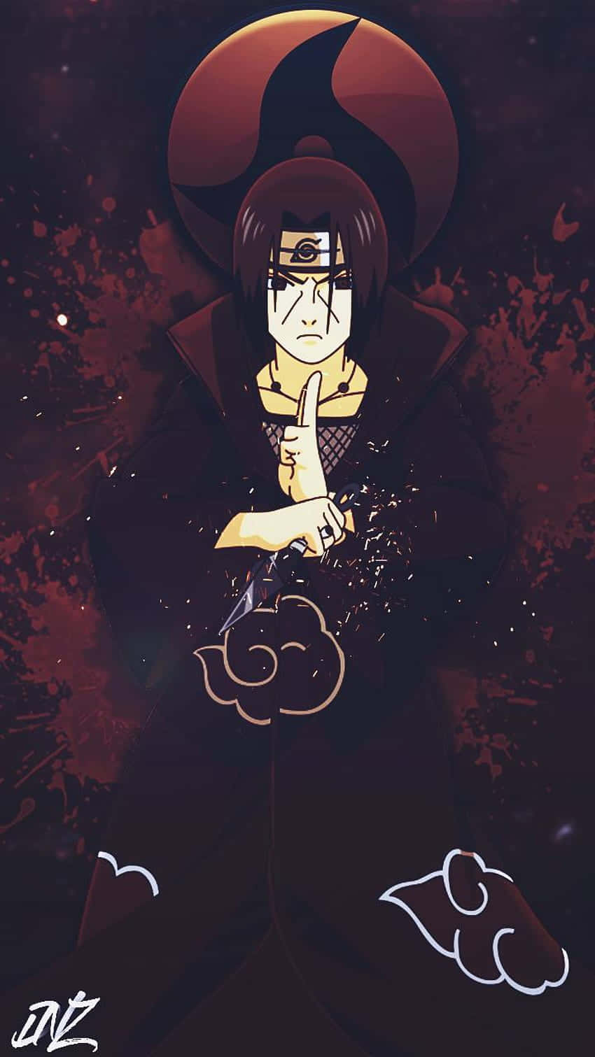 Itachi Mangekyou Sharingan punainen maaliroiske Taustakuvat