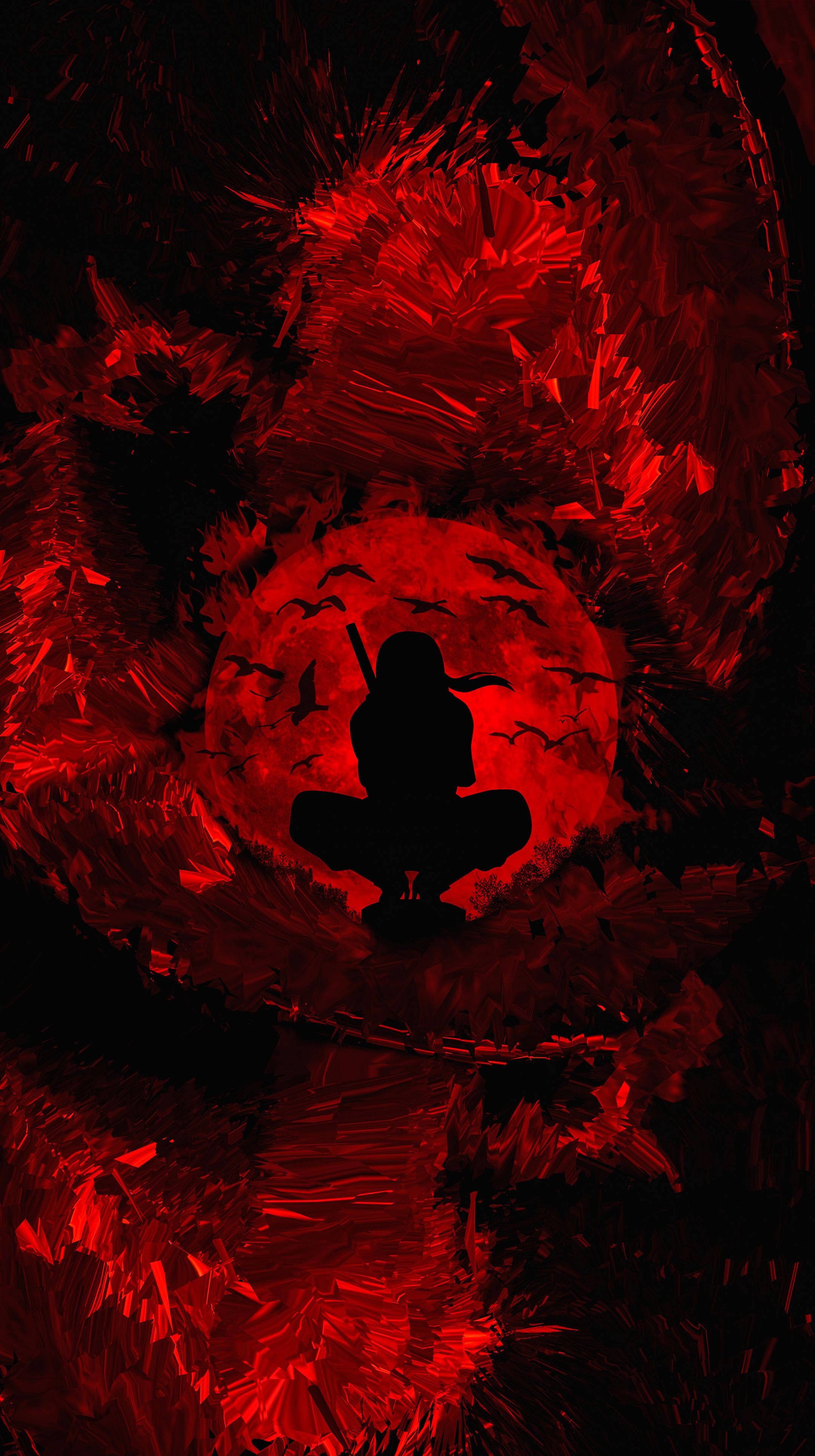 Itachi Phone Uchiha Punainen Kuu Taustakuvat