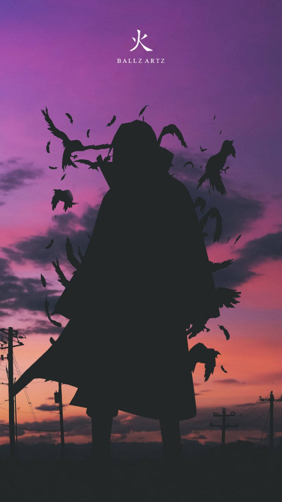 Itachi-puhelimen violetti siluetti Taustakuvat