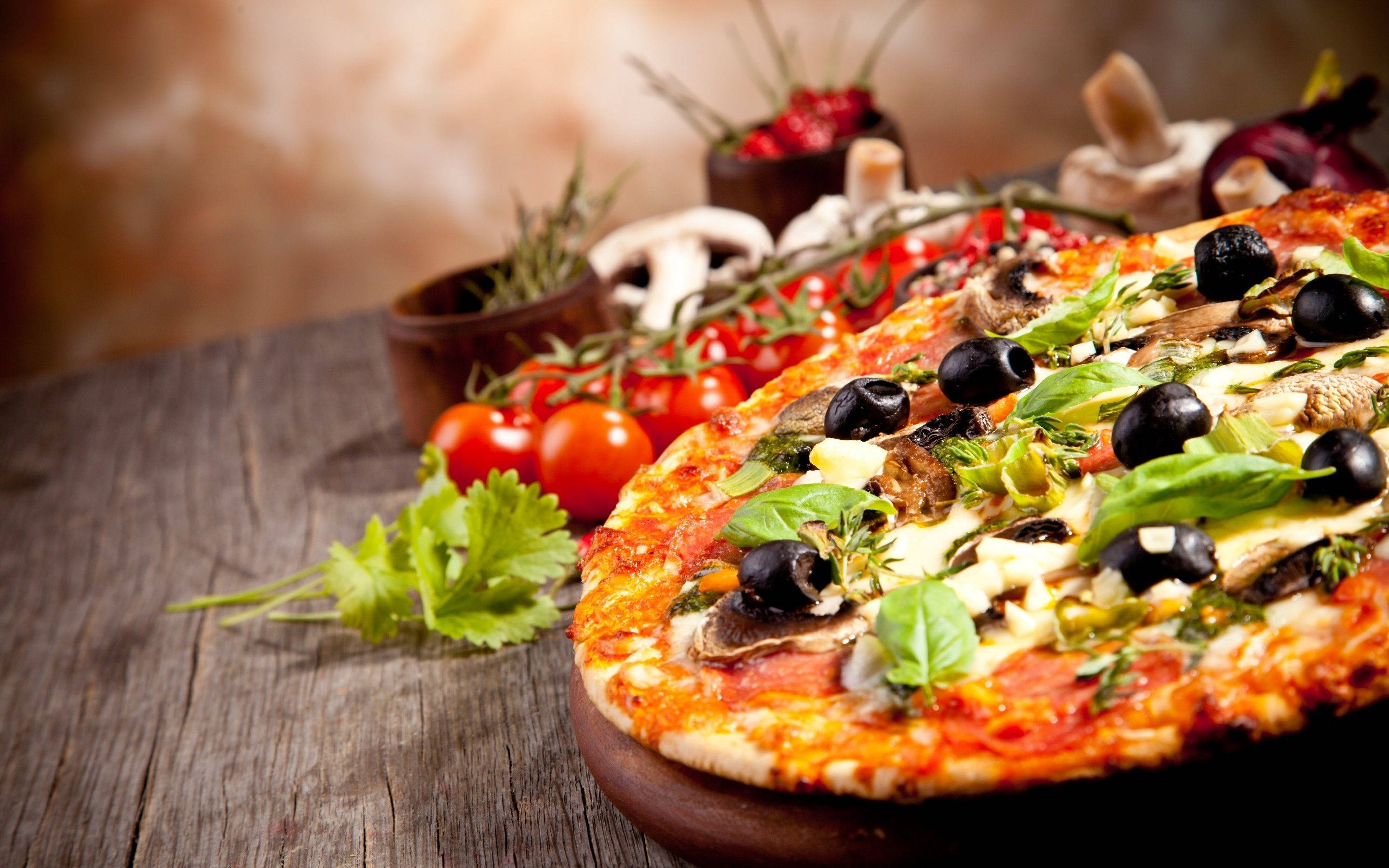 Italialainen ruoka vihannespizza Taustakuvat
