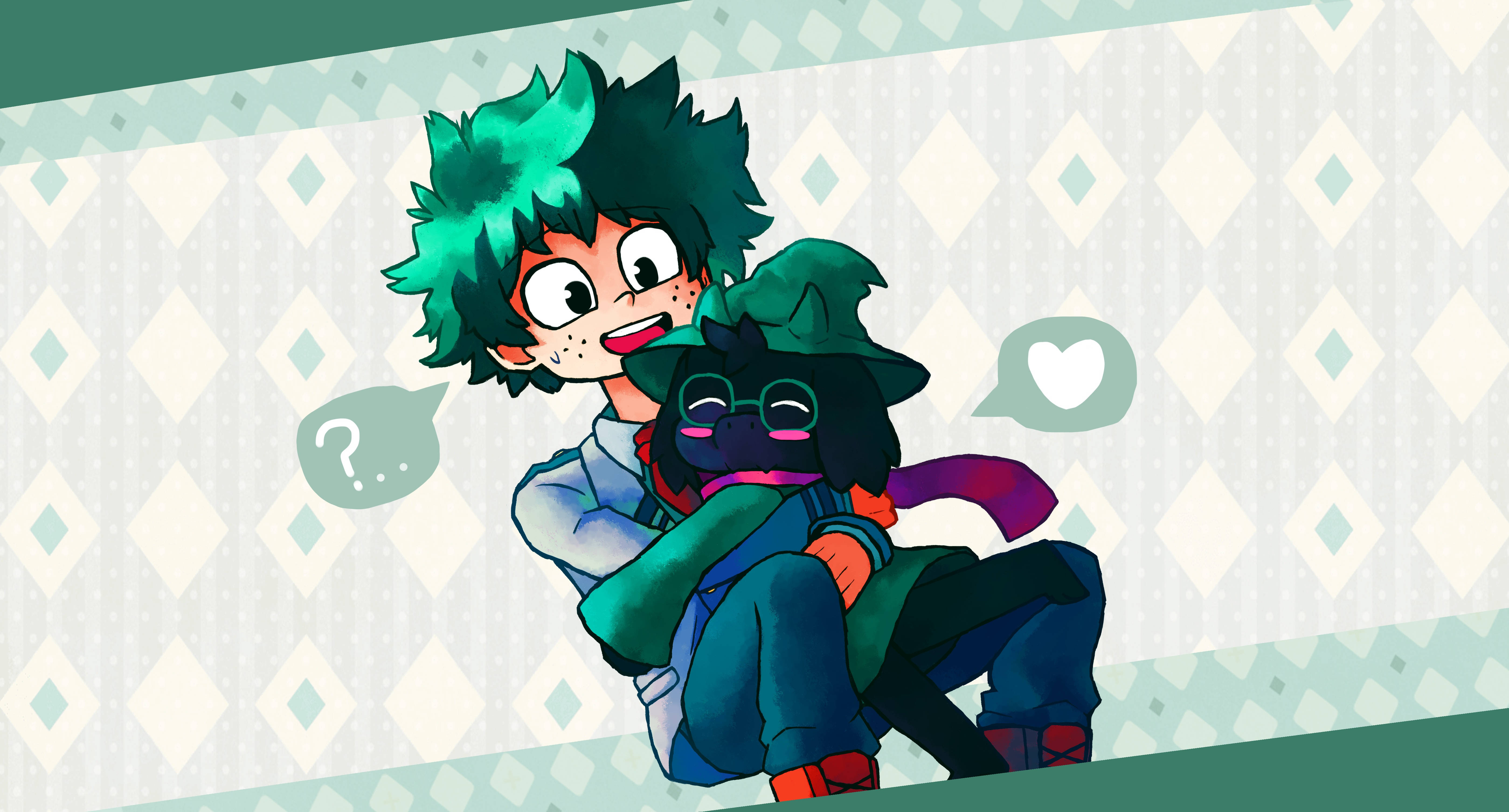Izuku Midoriya halaamassa 4K Taustakuvat