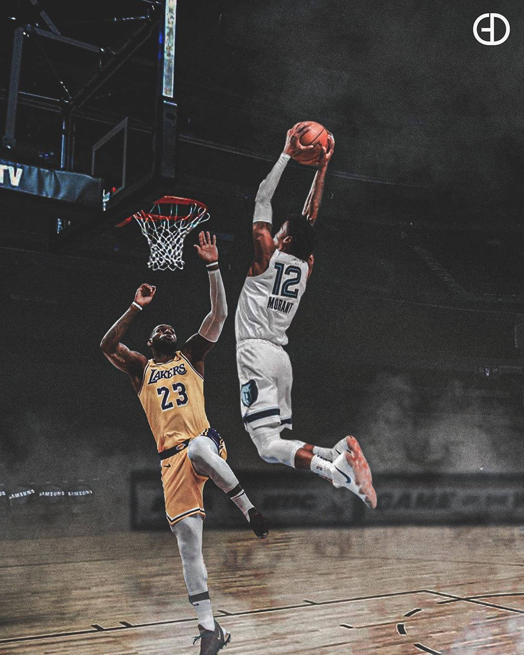 Ja Morant donkki LeBron Jamesia vastaan Taustakuvat