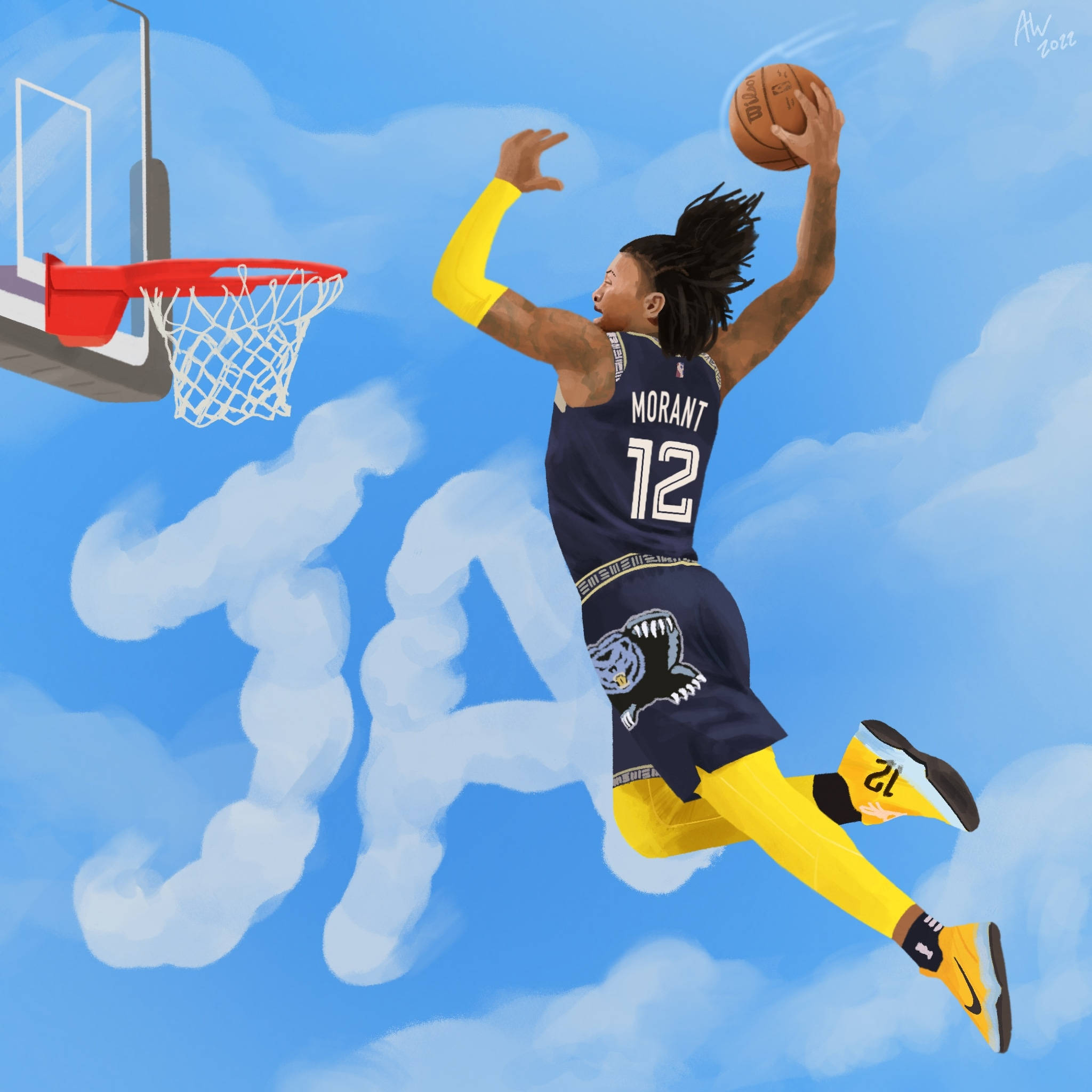 Ja Morant Donkki Memphis Grizzlies Pelaaja Taustakuvat