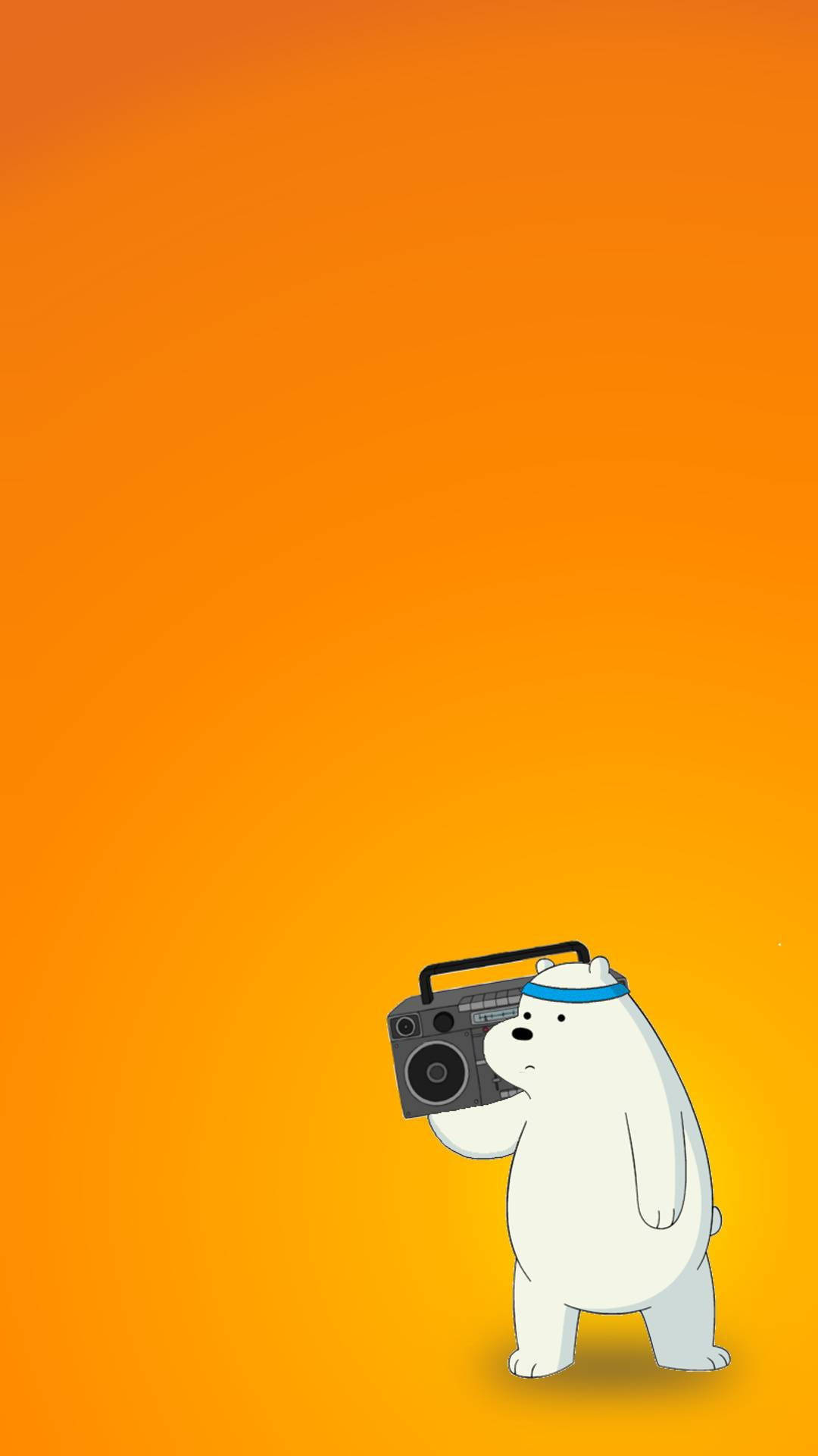 Jääkarhu We Bare Bears -boombox oranssi estetiikka Taustakuvat