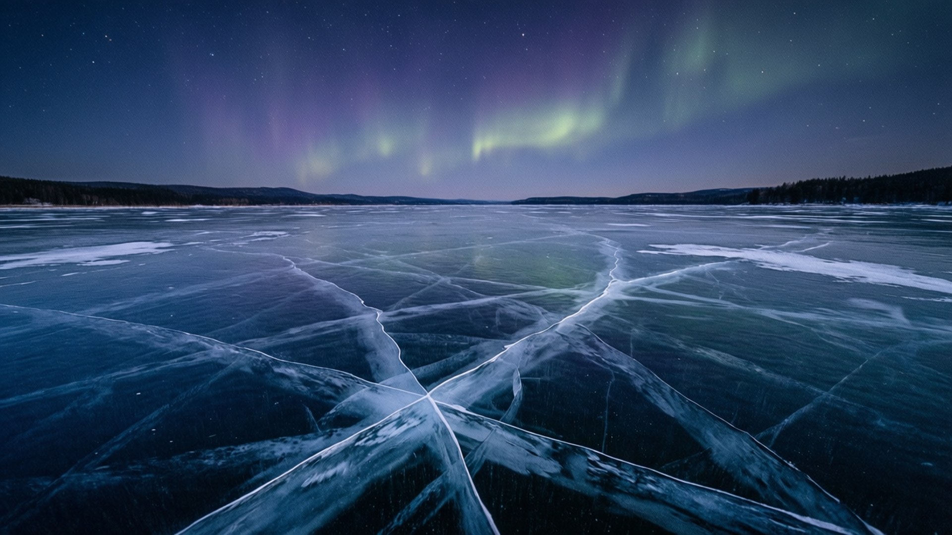 Jäätyneen järven revontulet Taustakuvat