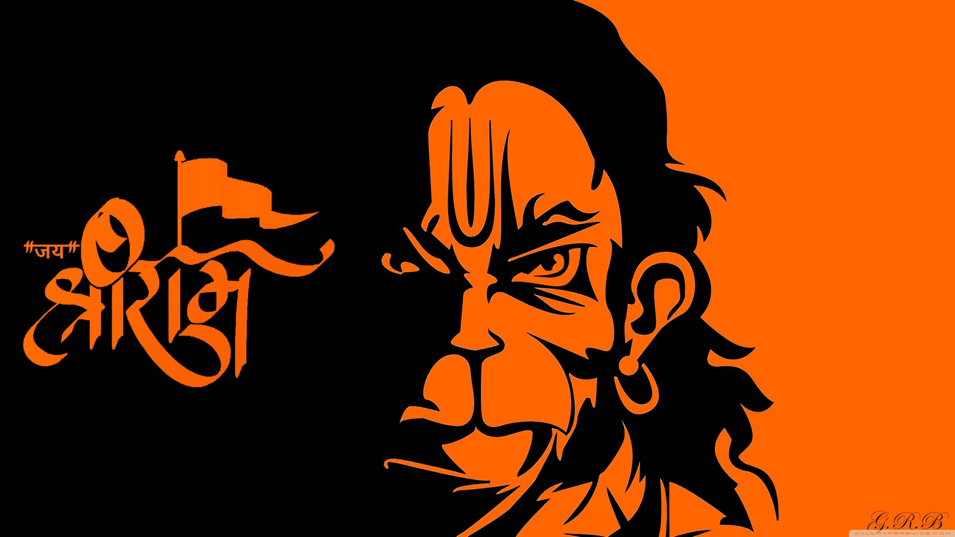 Jai Shree Ram HD musta oranssi kasvot Taustakuvat