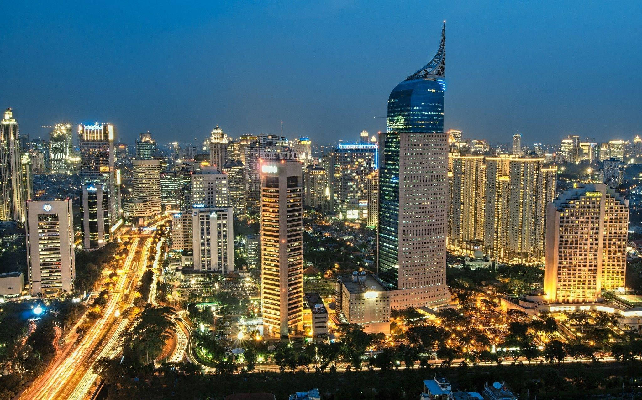Jakartan liikekeskusta Taustakuvat