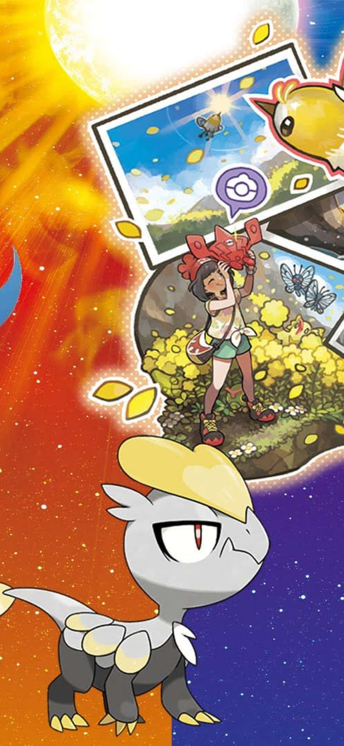 Jangmo-o pelissä Pokemon Sun and Moon Taustakuvat
