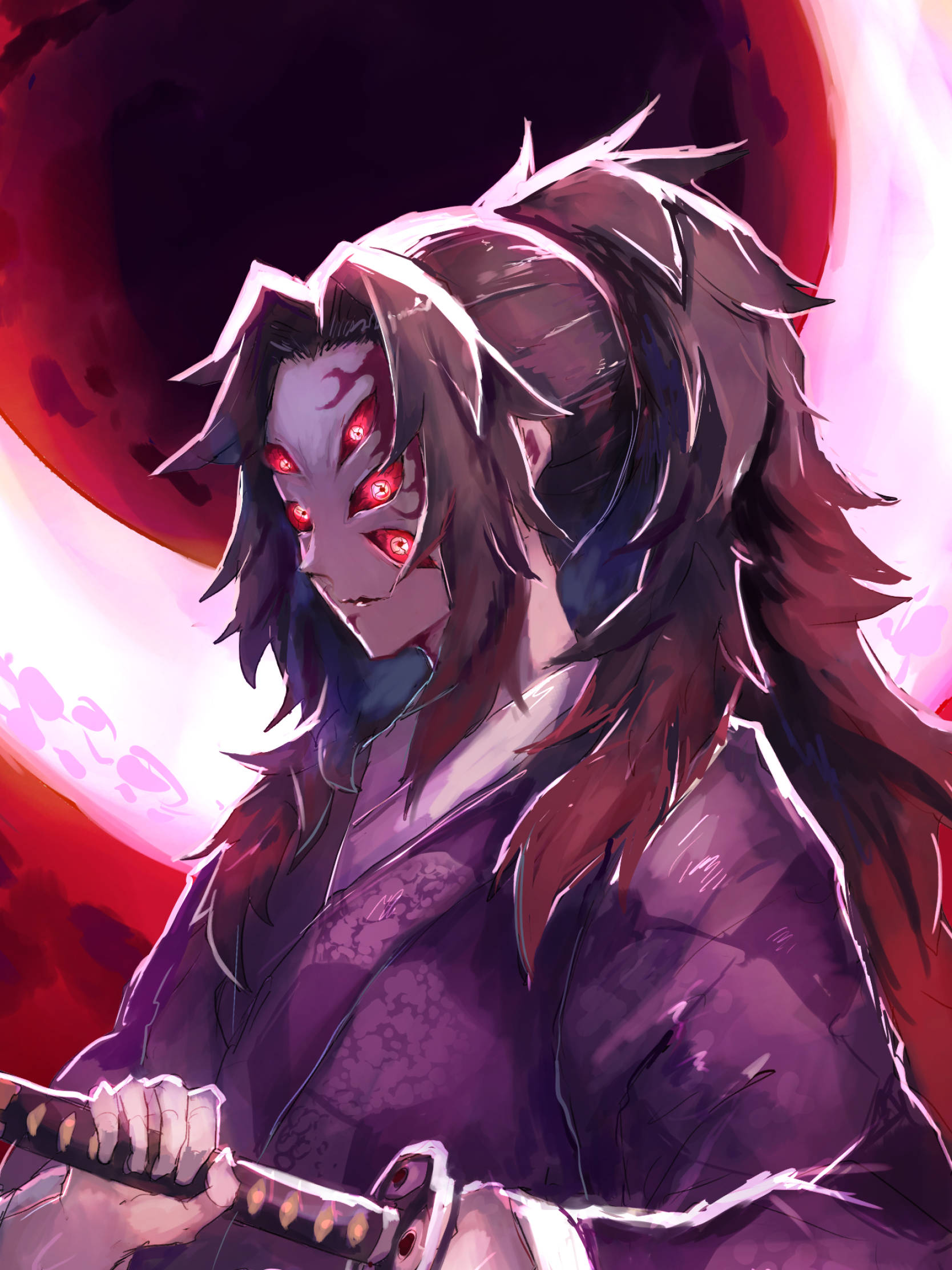 Jännittävä Kokushibo Demon Slayer iPhone-taustakuva Taustakuvat