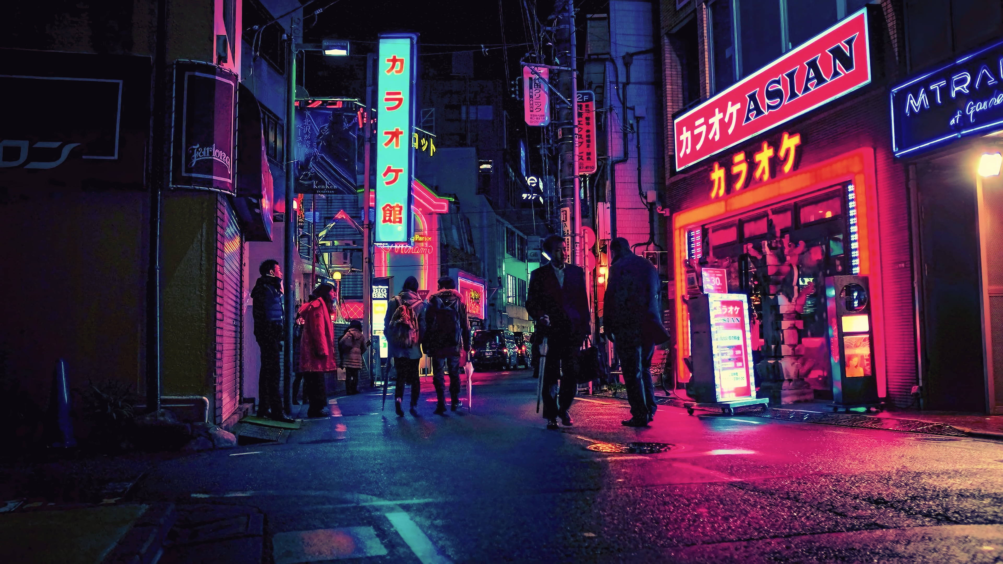 Japan 4K Neonvalot Taustakuvat