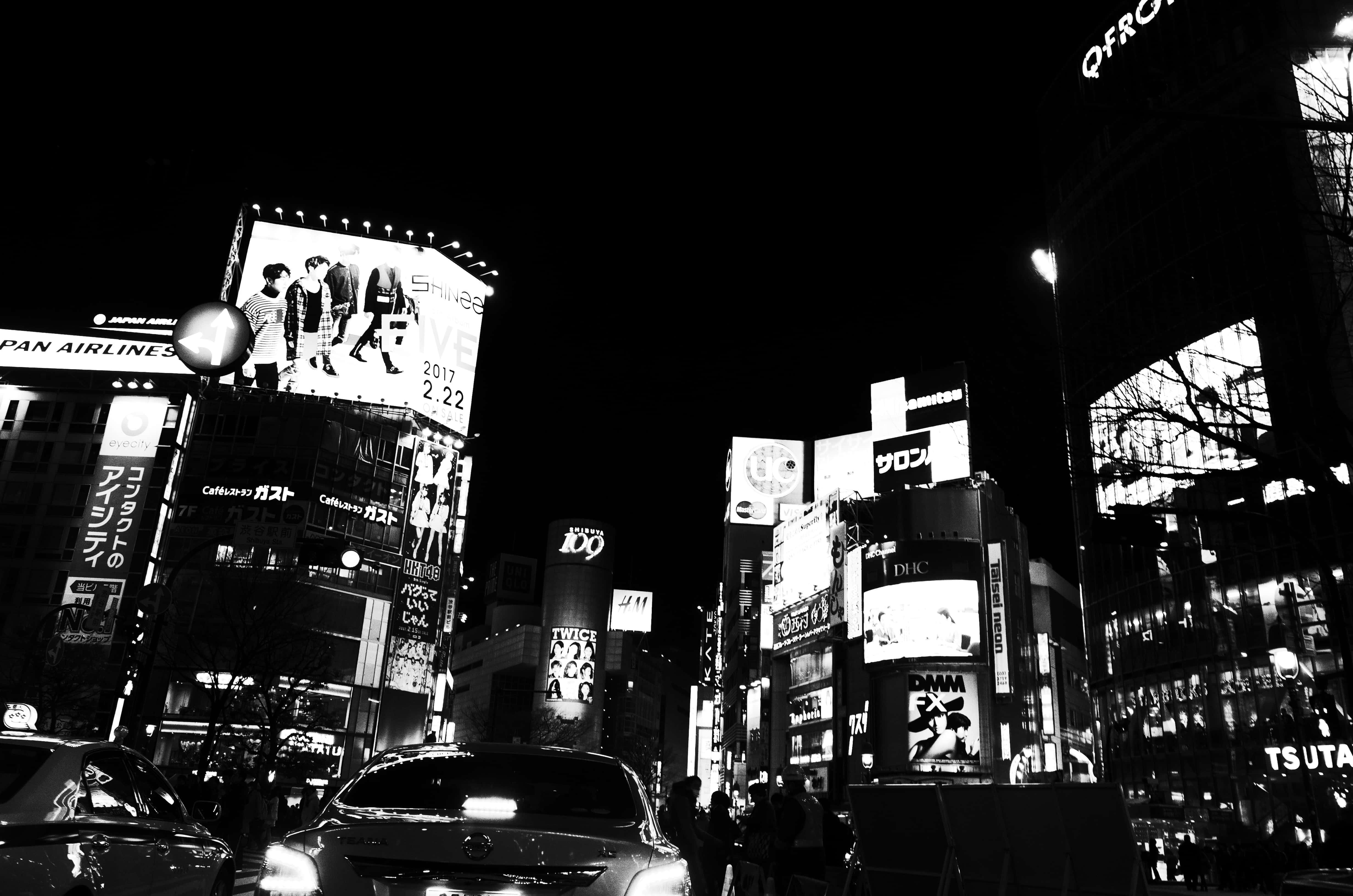 Japan Mustavalkoinen Shibuya Taustakuvat