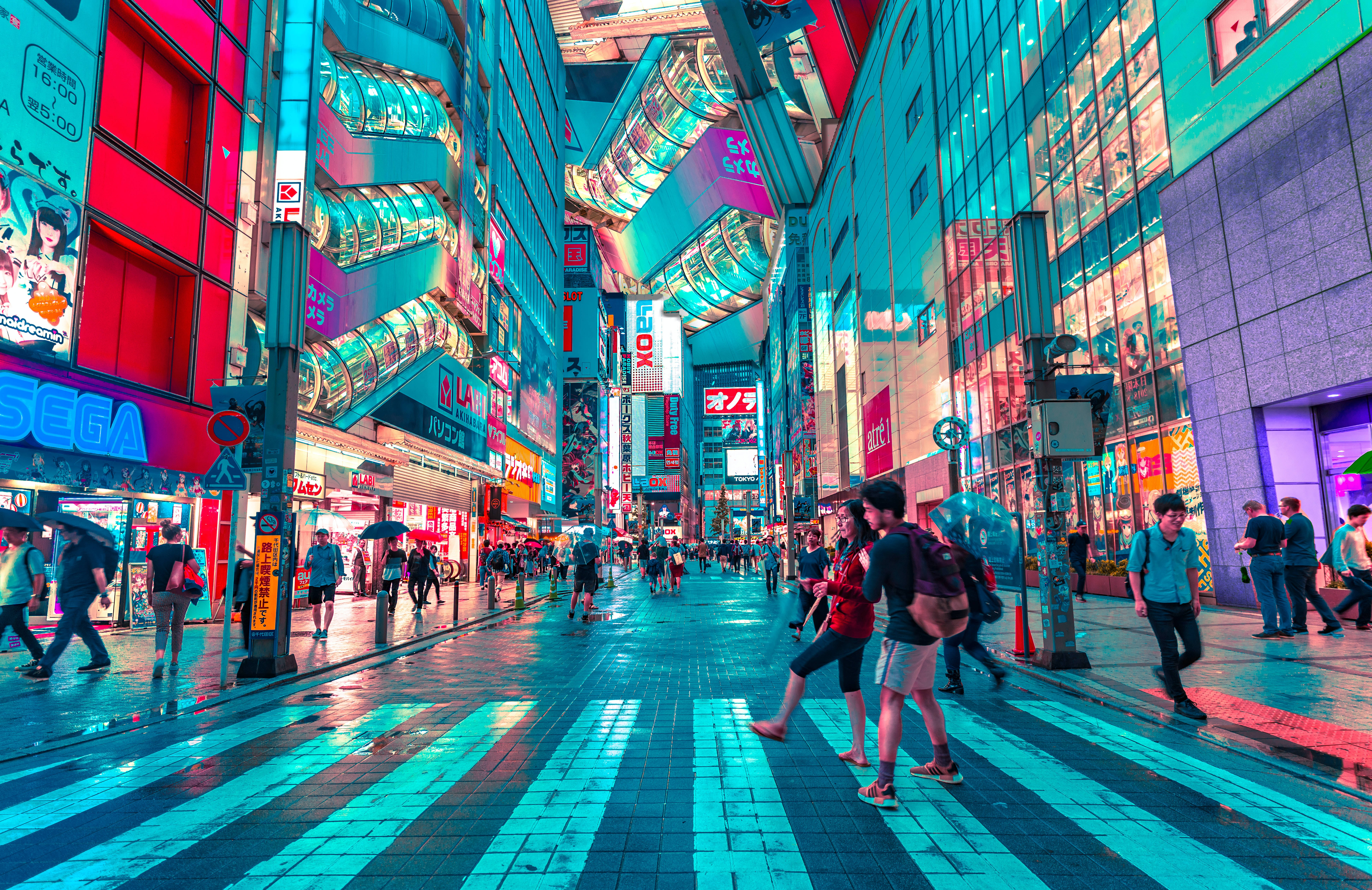 Japanilainen HD vilkas Tokion katu Taustakuvat