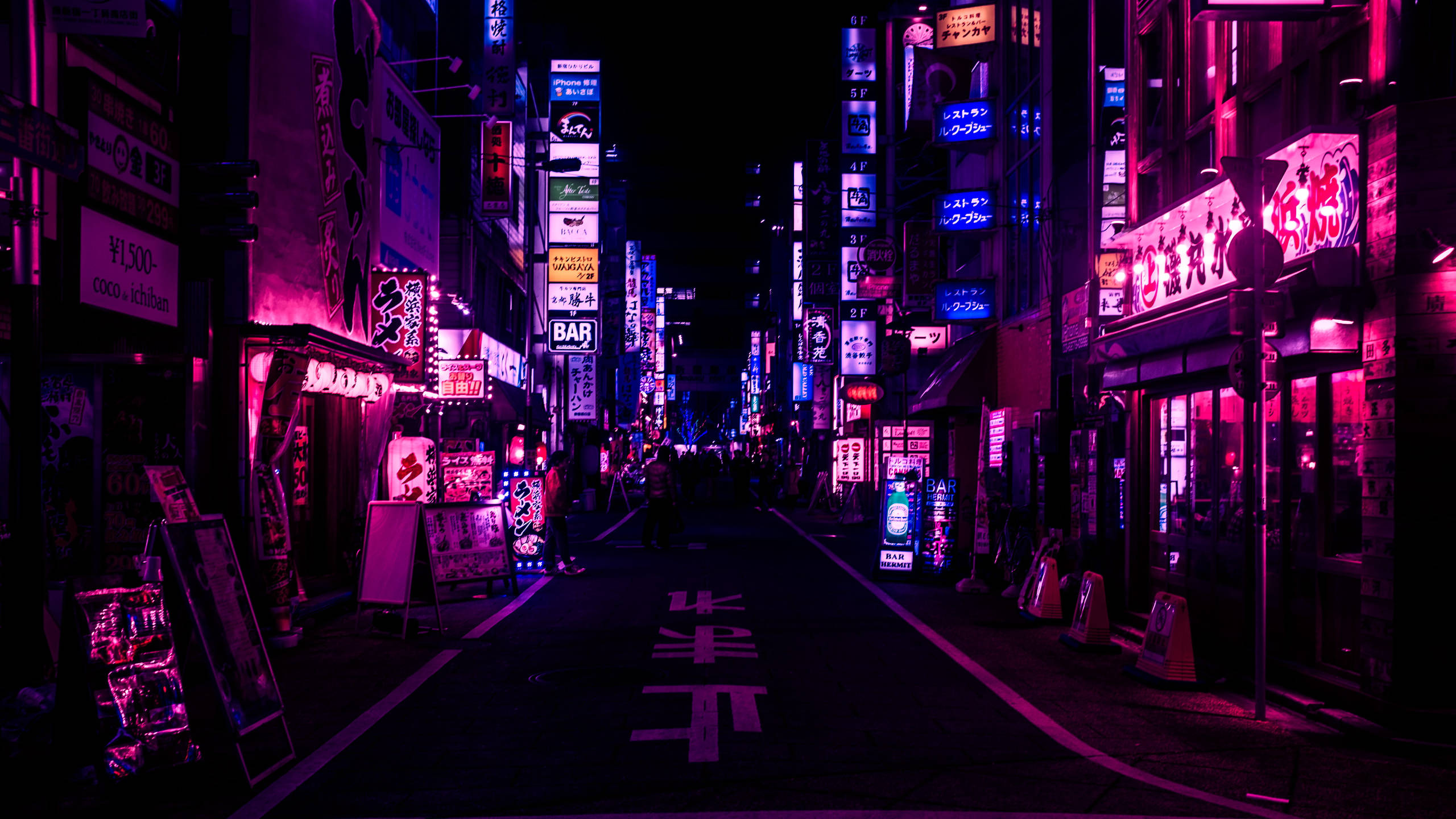 Japanilainen kaupunkikatu violetti estetiikka Taustakuvat