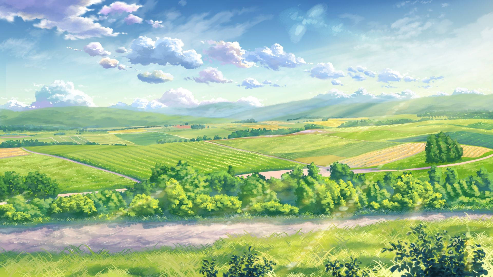 Japanilainen maatila-animemaisema Taustakuvat