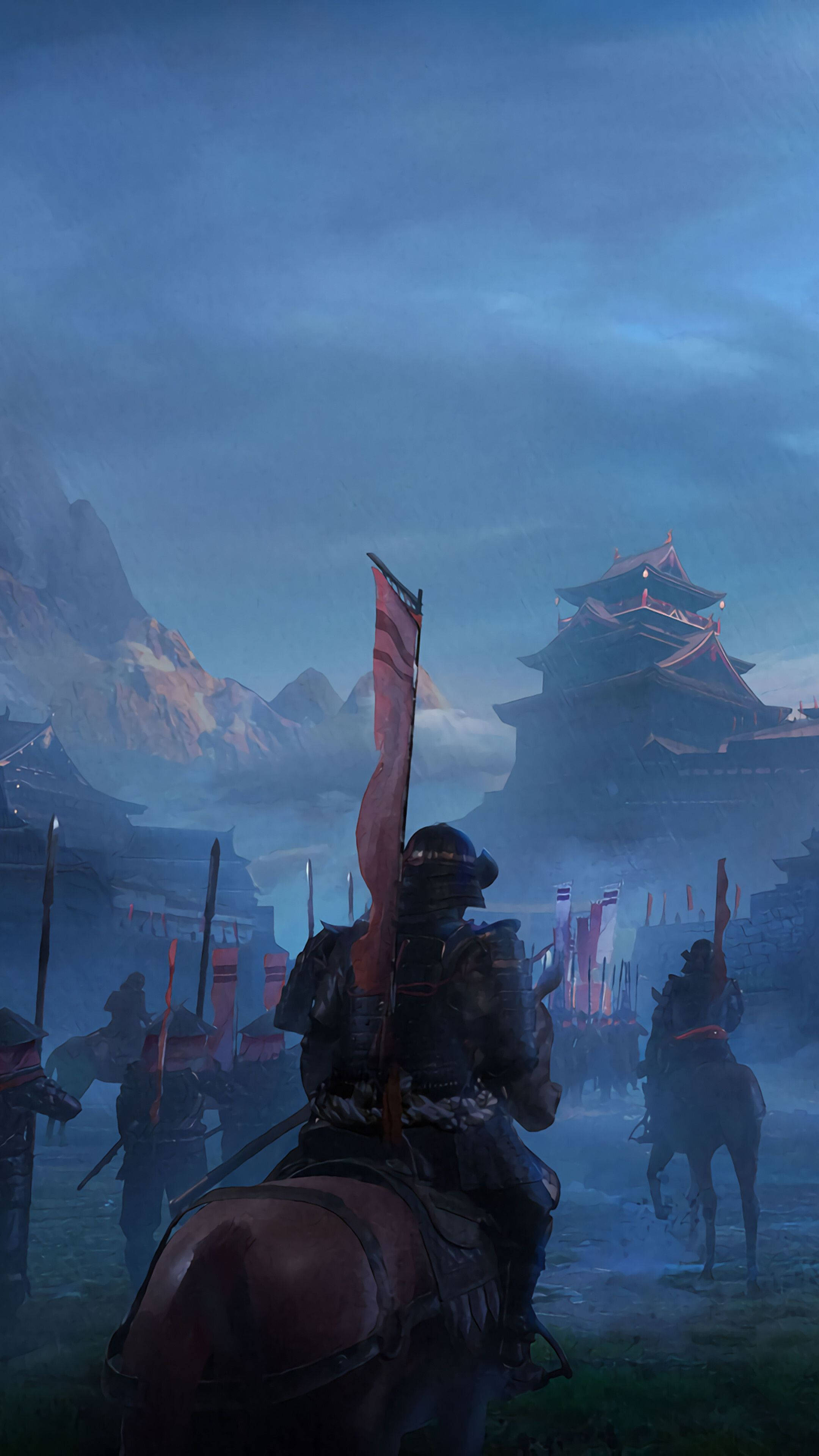 Japanilainen samuraijoukko Taustakuvat