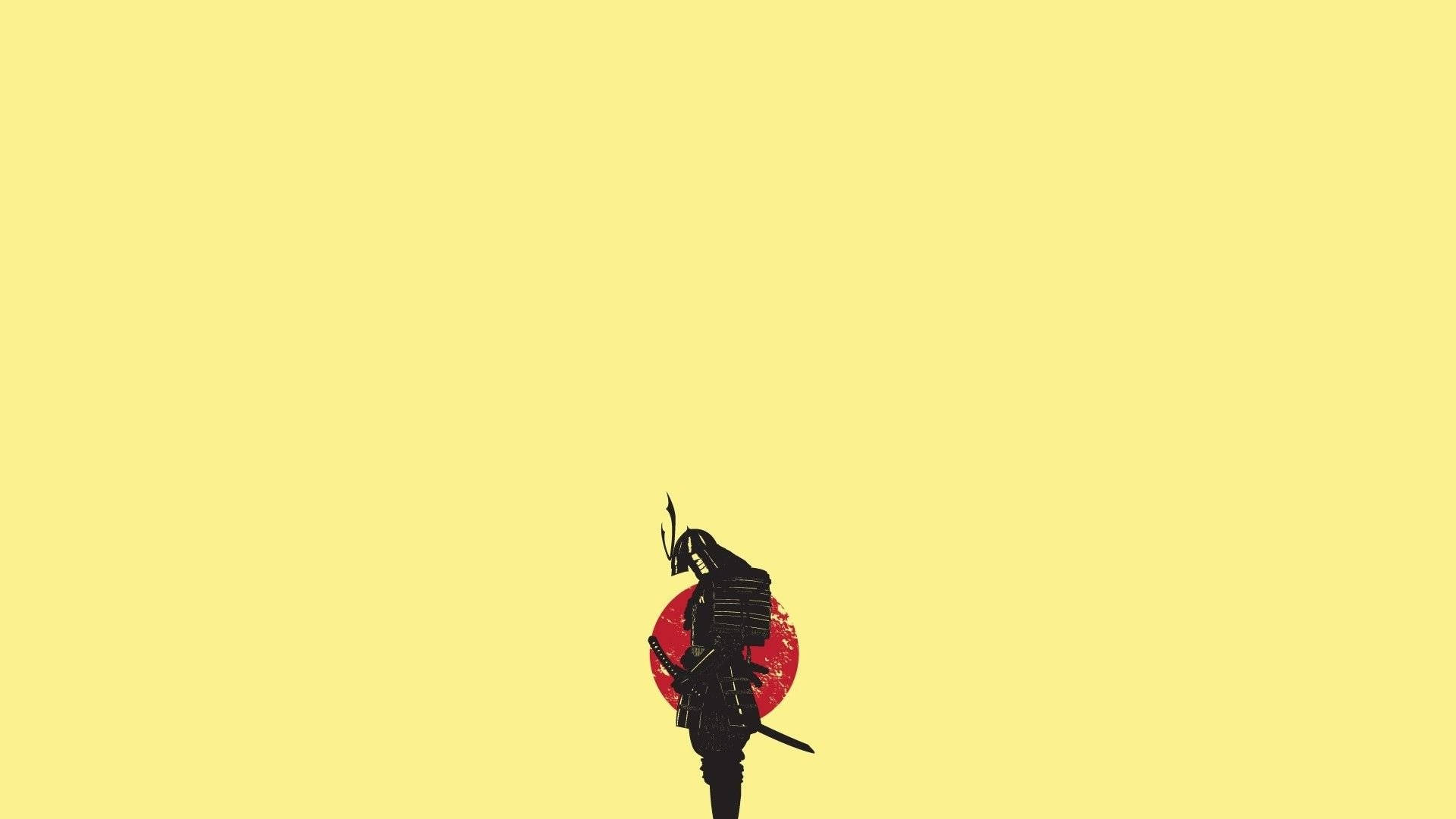 Japanilainen samurai pastellikeltainen Taustakuvat