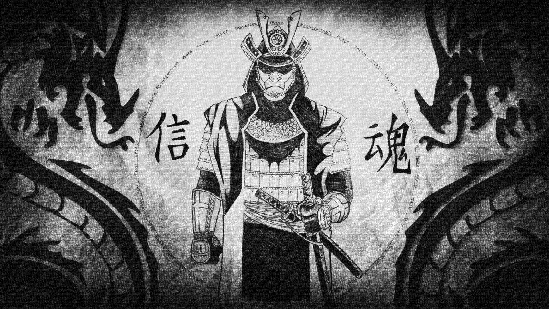 Japanilainen samurai kaksoislohikäärme Taustakuvat