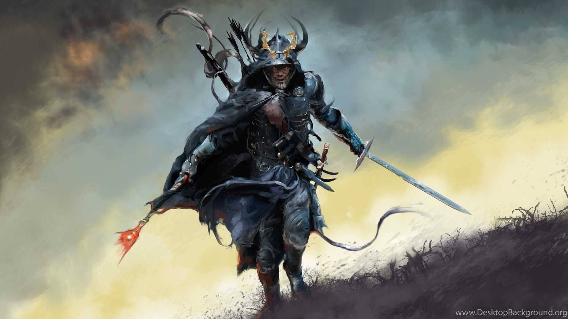 Japanilainen samurai lähestyy Taustakuvat