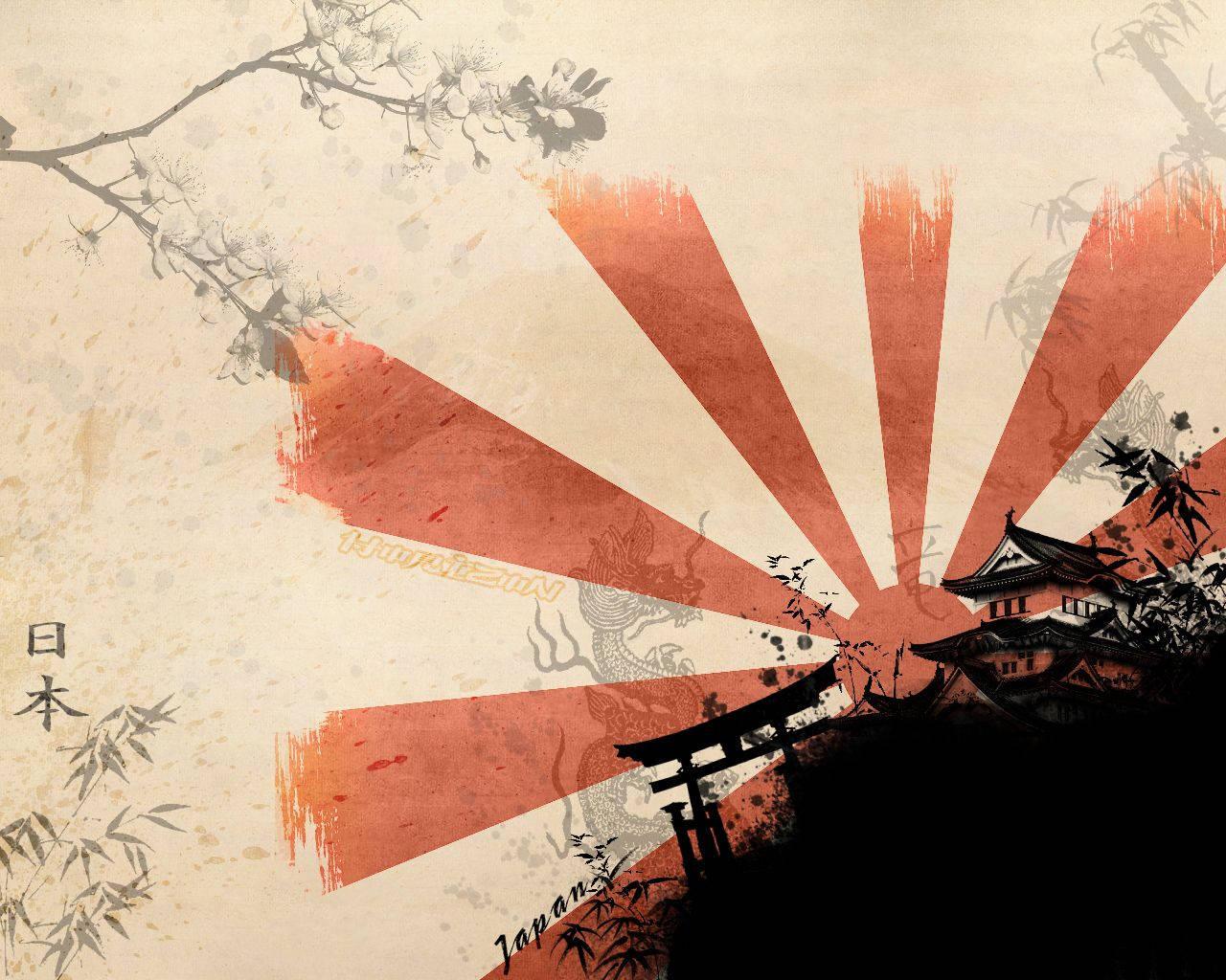 Japanilainen samurai nouseva aurinko Taustakuvat