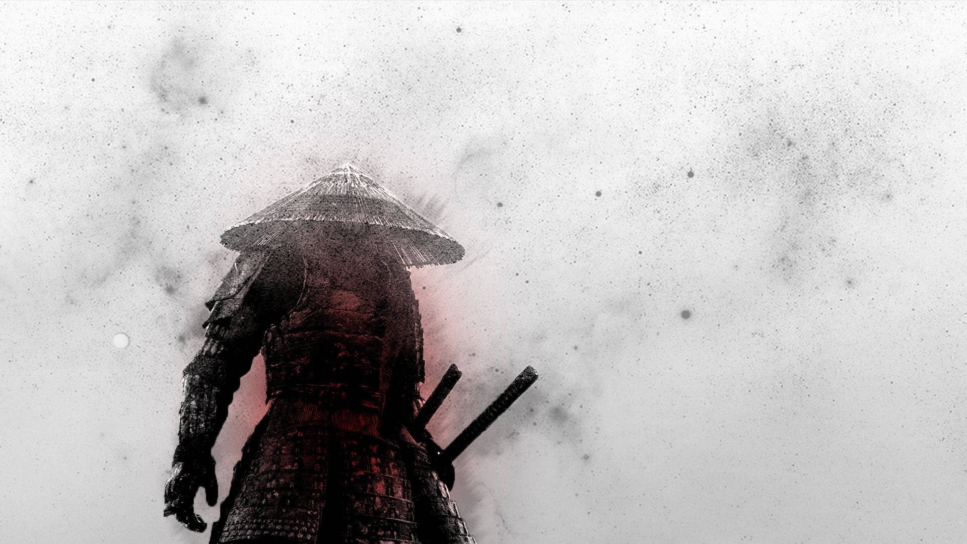Japanilainen samurai pölyisessä maisemassa Taustakuvat
