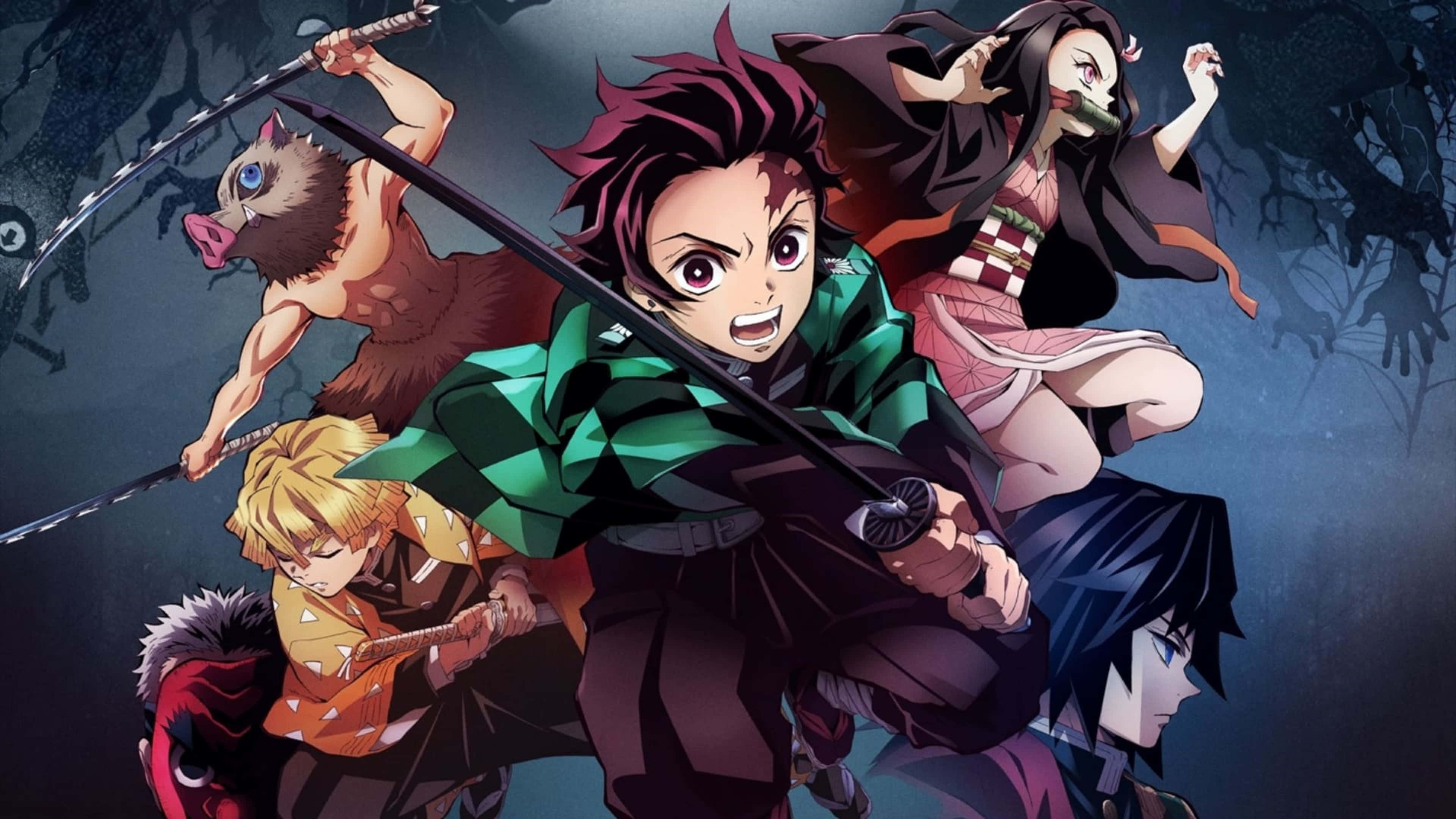 Jatka matkaa Demon Slayer Tanjiro Kamadon kanssa. Taustakuvat