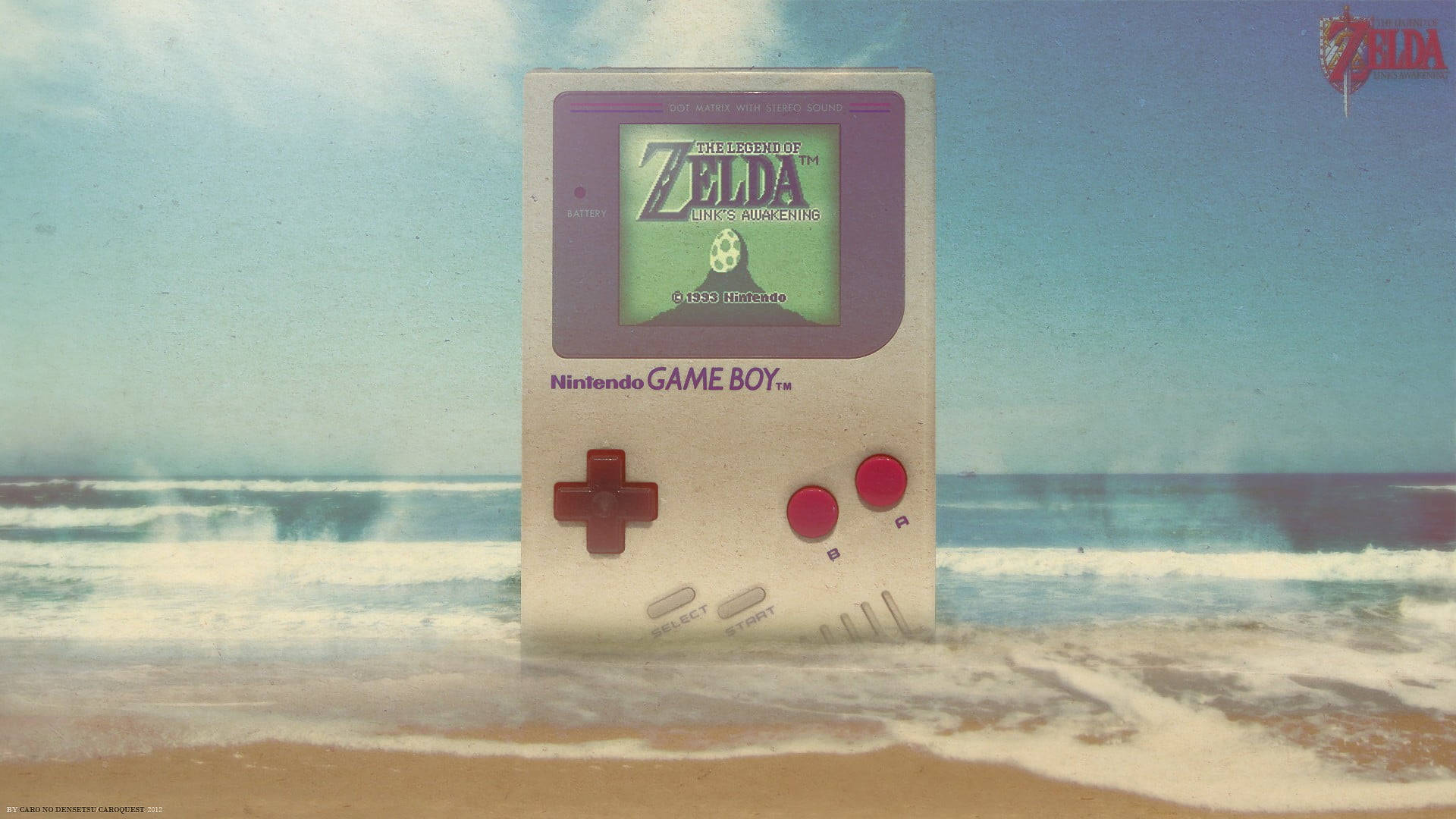 Jättiläismäinen Nintendo Game Boy rannalla Taustakuvat
